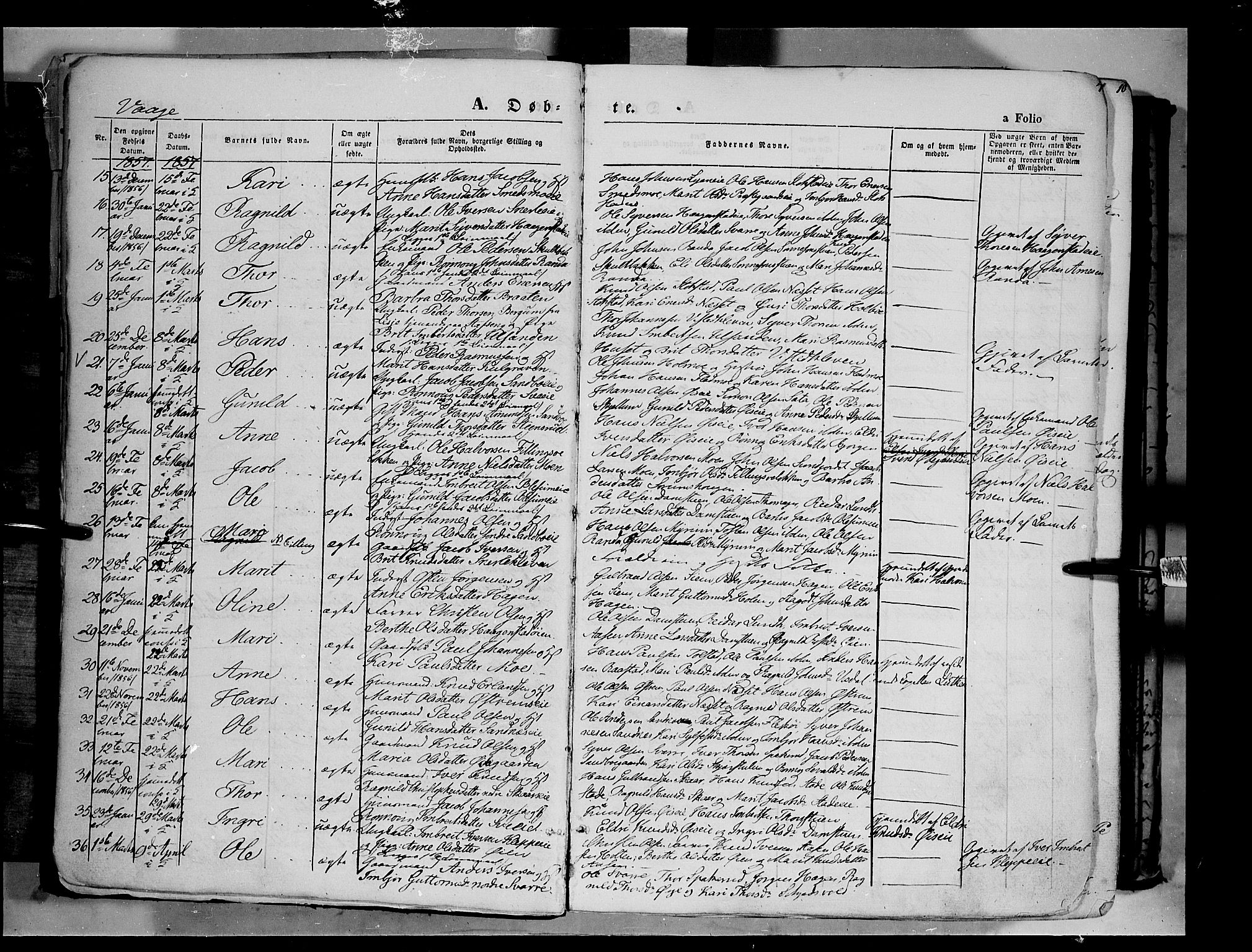 Vågå prestekontor, SAH/PREST-076/H/Ha/Haa/L0006: Parish register (official) no. 6 /1, 1856-1872, p. 4