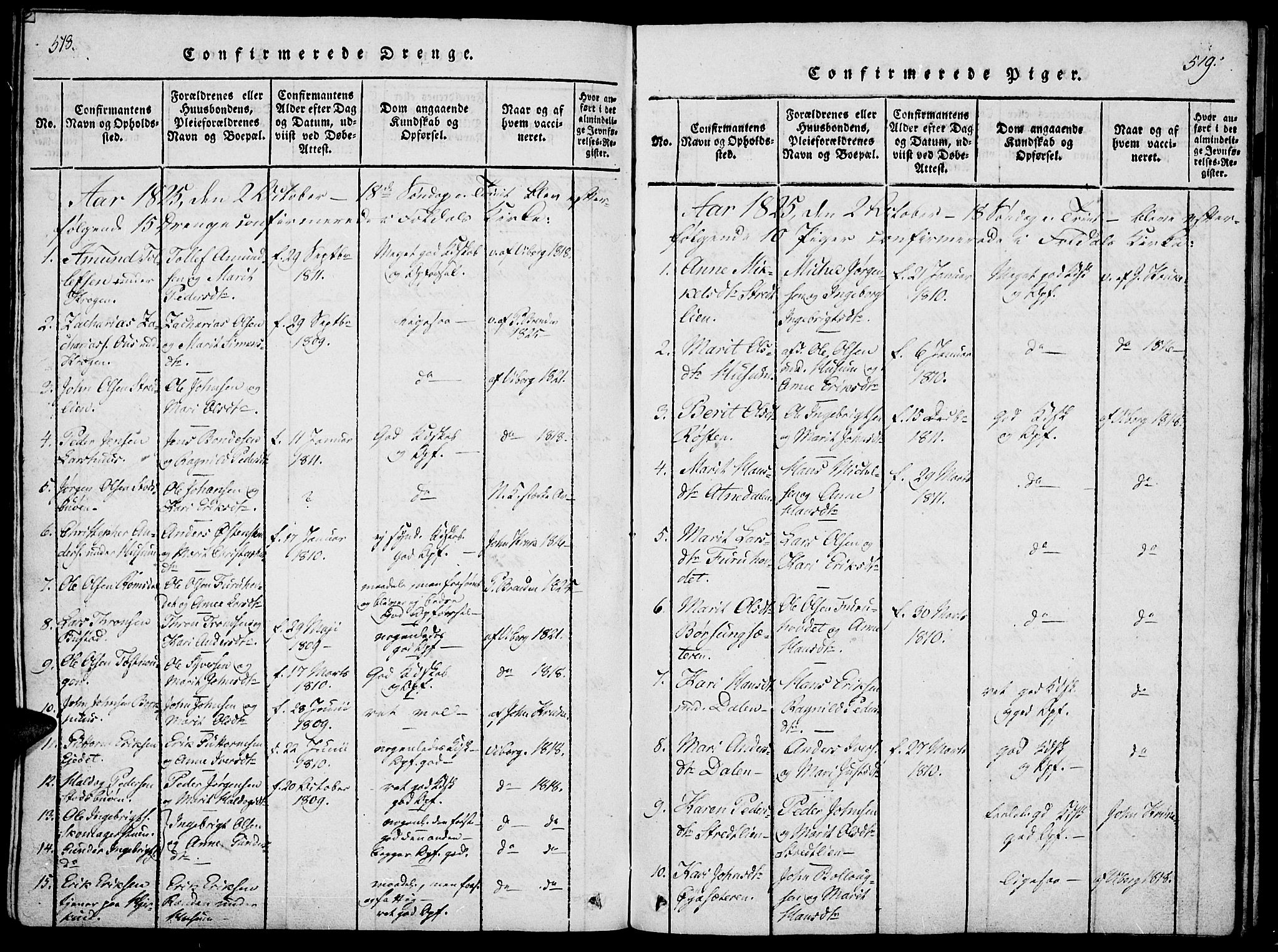 Lesja prestekontor, AV/SAH-PREST-068/H/Ha/Haa/L0004: Parish register (official) no. 4, 1820-1829, p. 518-519