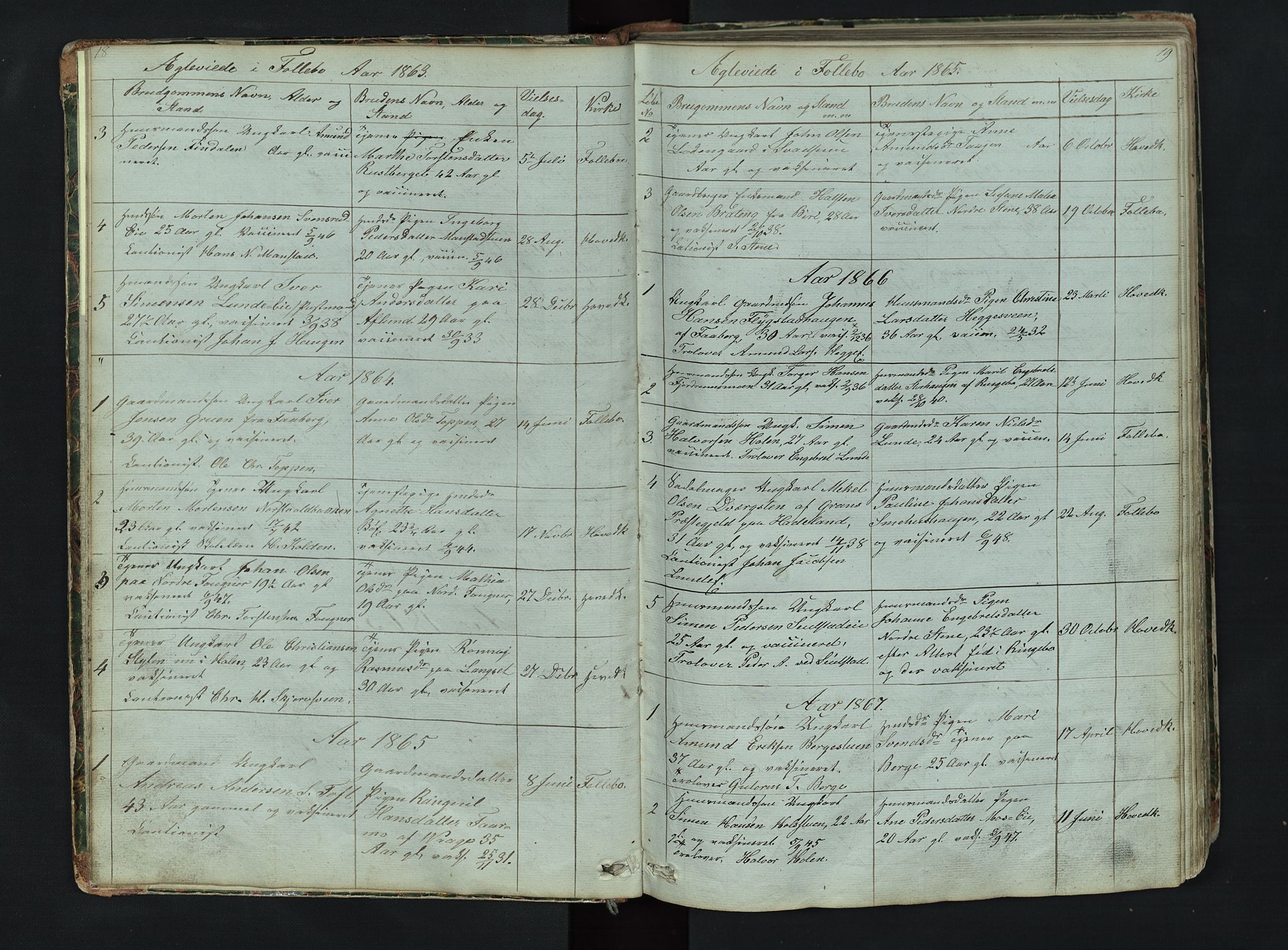 Gausdal prestekontor, AV/SAH-PREST-090/H/Ha/Hab/L0006: Parish register (copy) no. 6, 1846-1893, p. 18-19