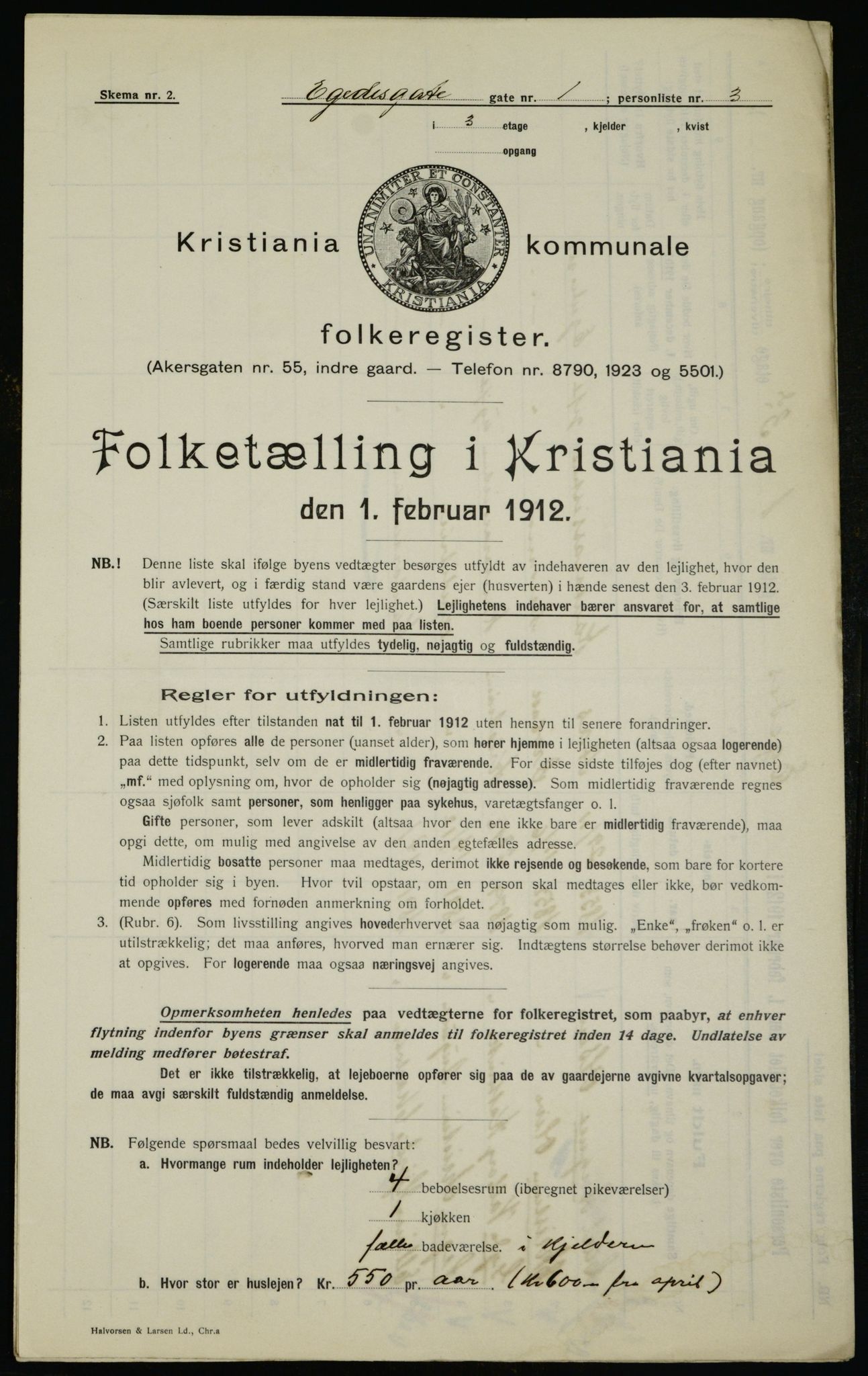 OBA, Municipal Census 1912 for Kristiania, 1912, p. 18667