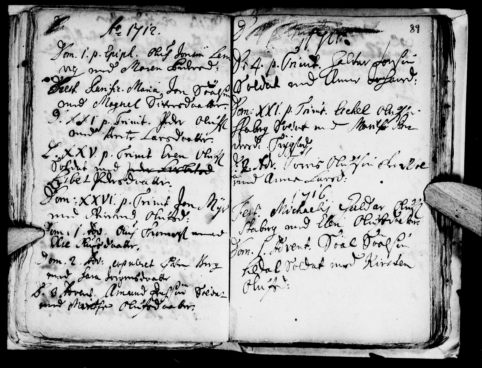 Ministerialprotokoller, klokkerbøker og fødselsregistre - Nord-Trøndelag, SAT/A-1458/722/L0214: Parish register (official) no. 722A01, 1692-1718, p. 89