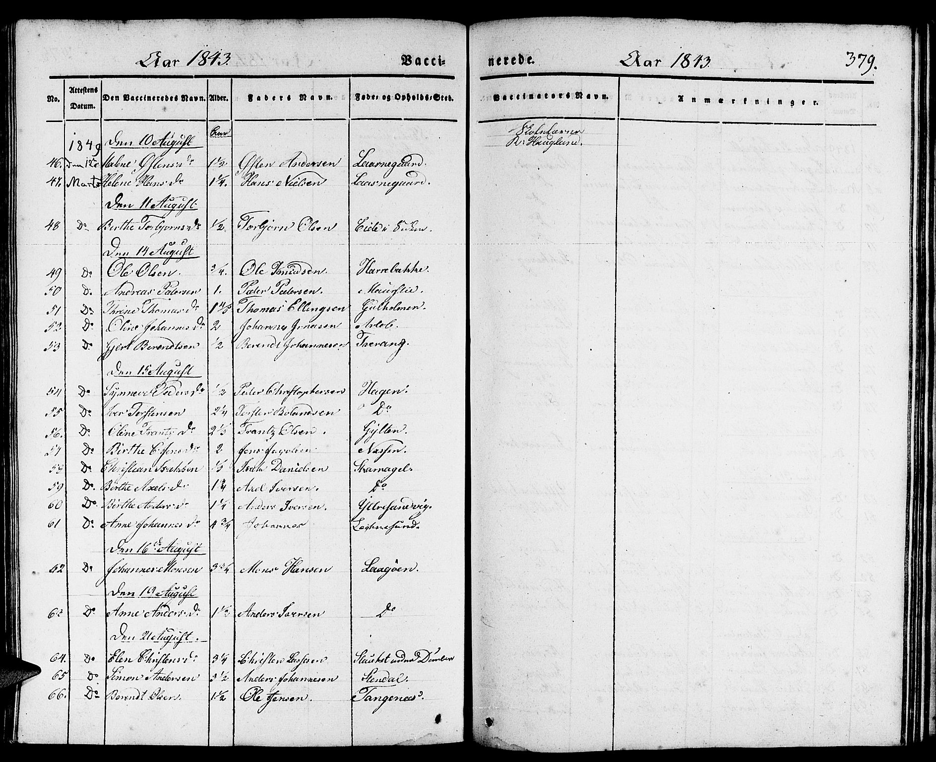 Gulen sokneprestembete, SAB/A-80201/H/Haa/Haaa/L0020: Parish register (official) no. A 20, 1837-1847, p. 379