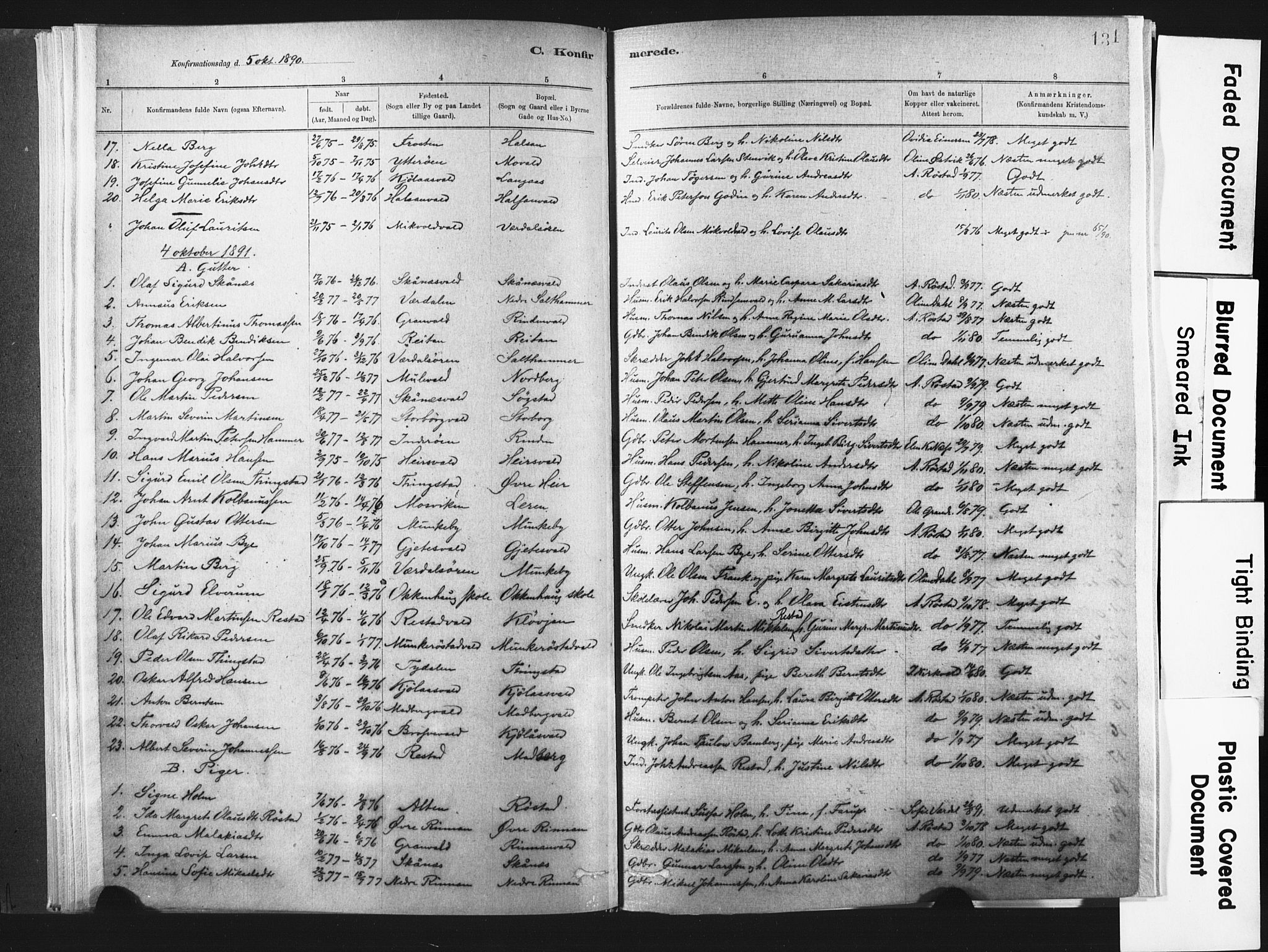 Ministerialprotokoller, klokkerbøker og fødselsregistre - Nord-Trøndelag, SAT/A-1458/721/L0207: Parish register (official) no. 721A02, 1880-1911, p. 131