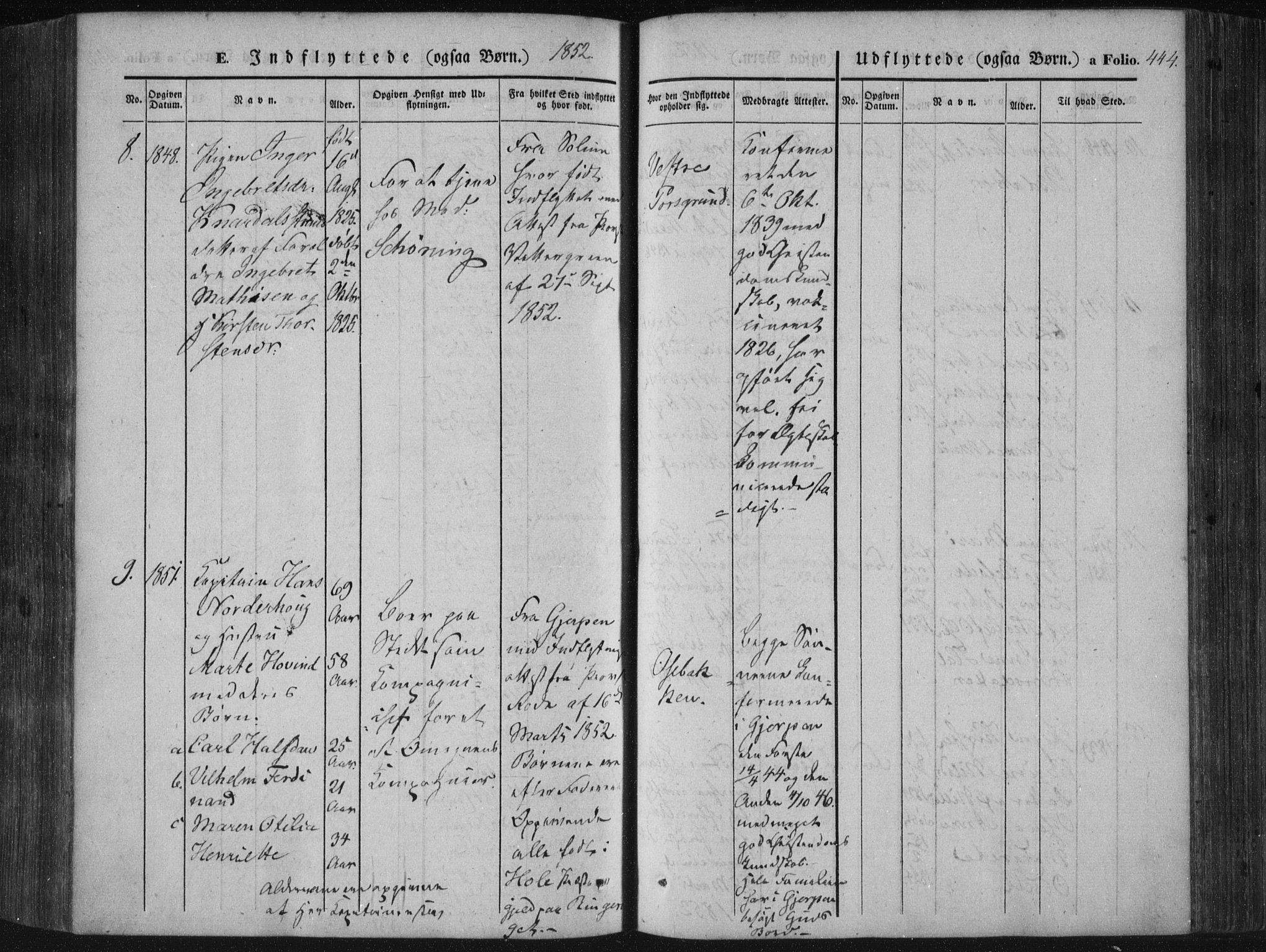 Porsgrunn kirkebøker , AV/SAKO-A-104/F/Fa/L0006: Parish register (official) no. 6, 1841-1857, p. 444