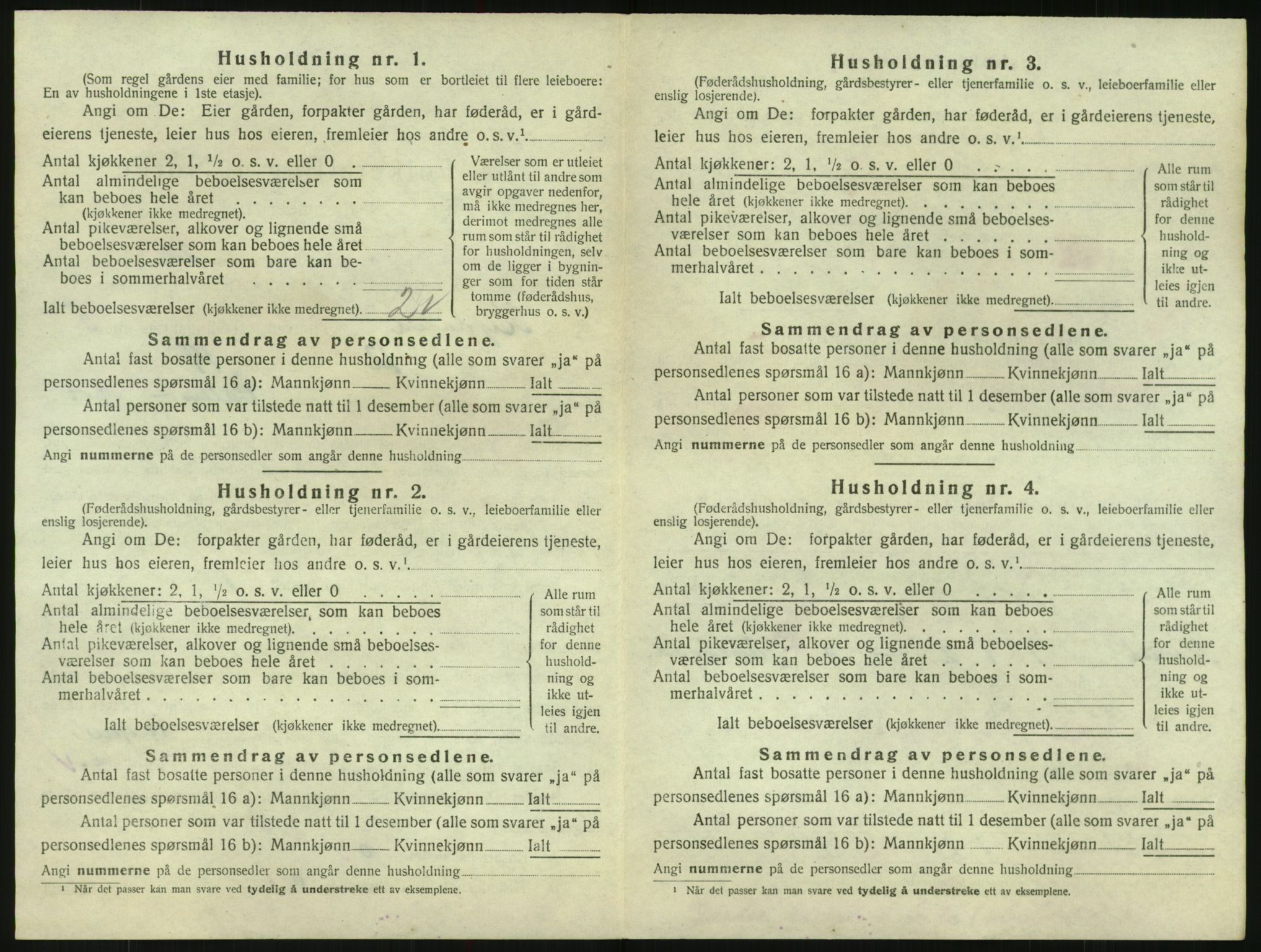 SAK, 1920 census for Bygland, 1920, p. 270