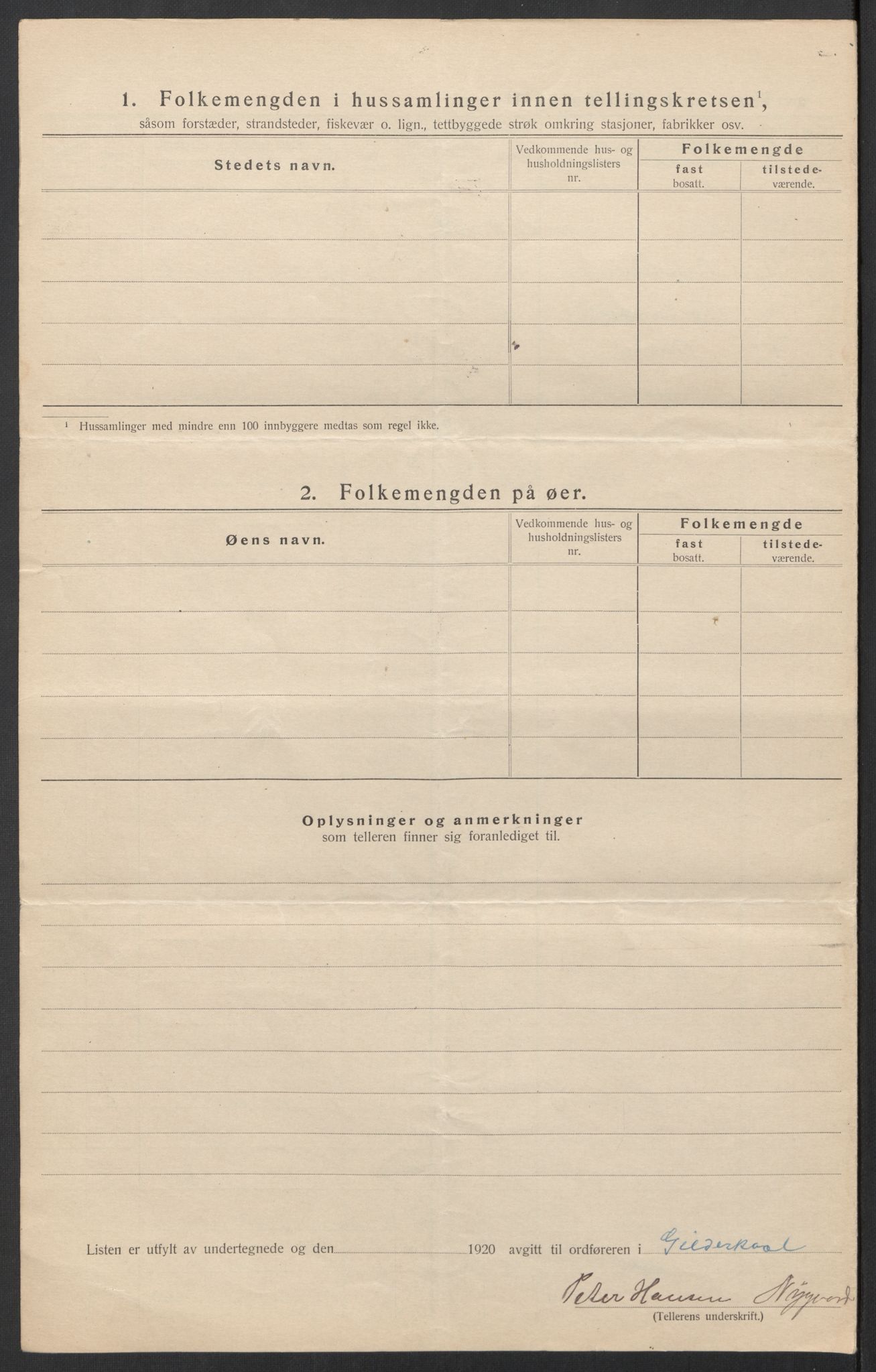 SAT, 1920 census for Gildeskål, 1920, p. 36