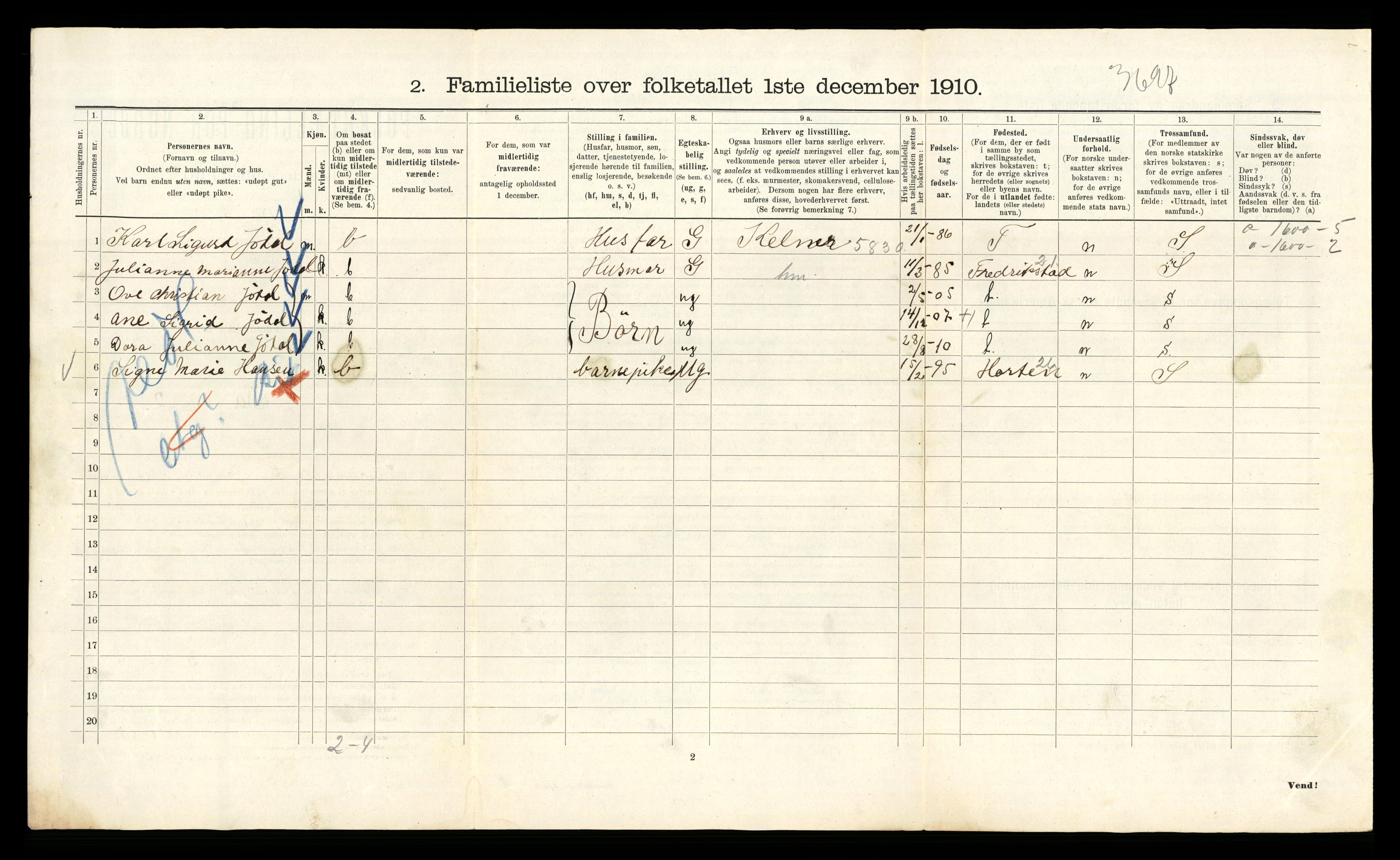 RA, 1910 census for Kristiania, 1910, p. 42394