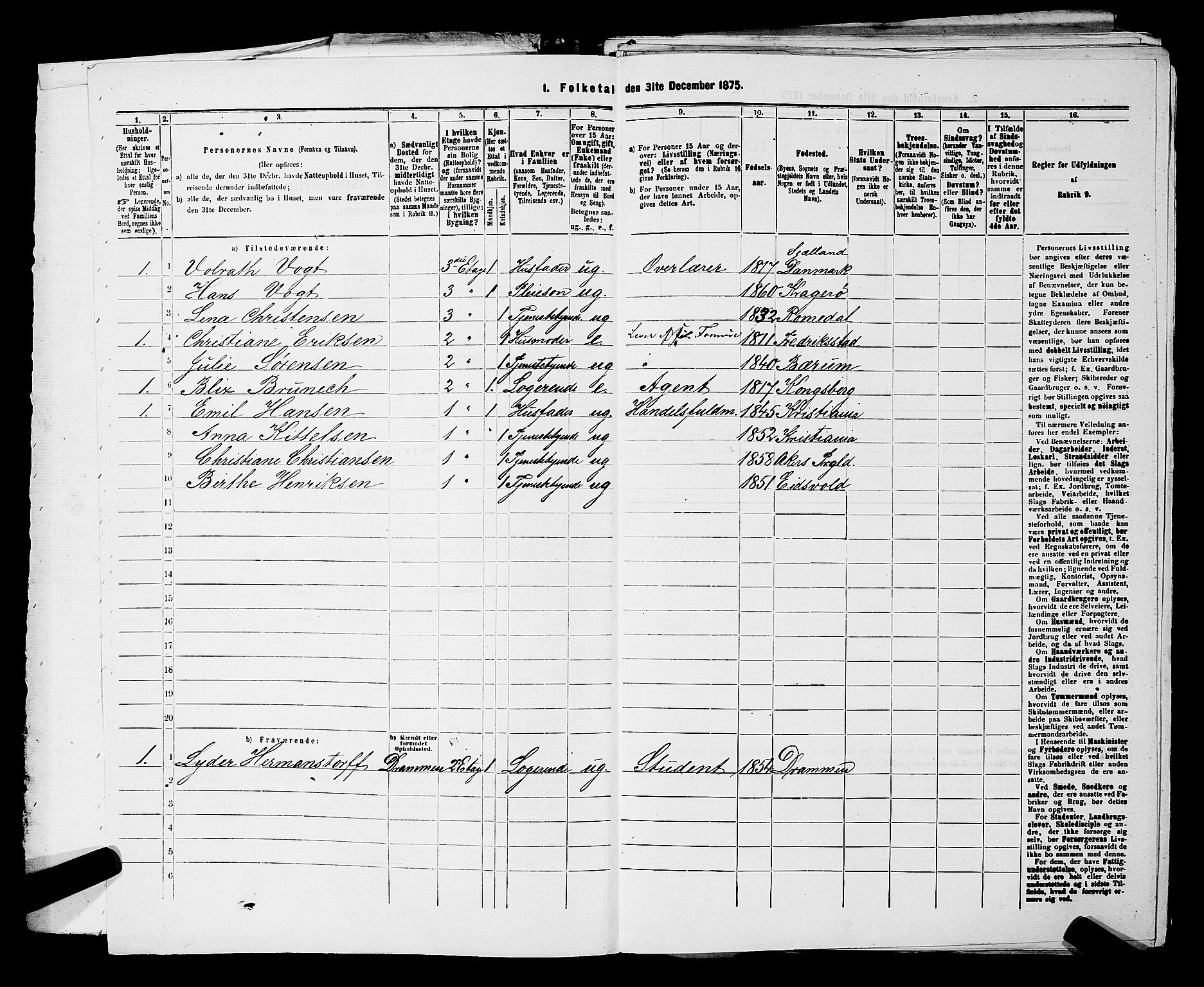 RA, 1875 census for 0301 Kristiania, 1875, p. 348