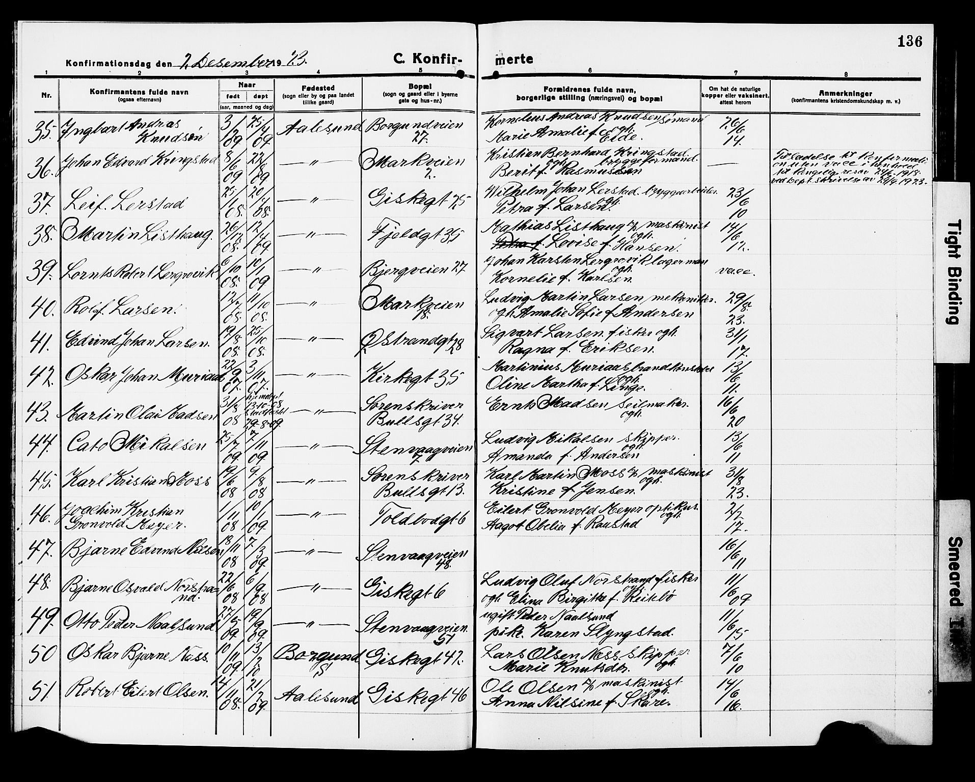 Ministerialprotokoller, klokkerbøker og fødselsregistre - Møre og Romsdal, AV/SAT-A-1454/529/L0472: Parish register (copy) no. 529C09, 1917-1929, p. 136