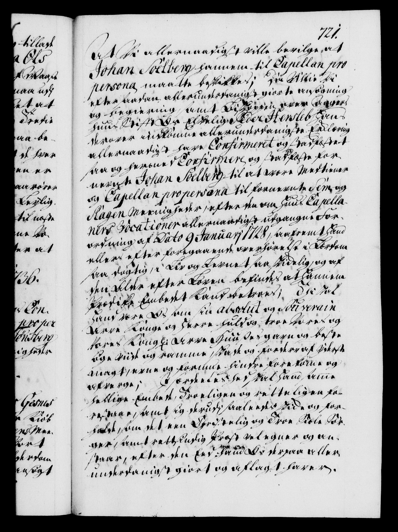 Danske Kanselli 1572-1799, RA/EA-3023/F/Fc/Fca/Fcaa/L0029: Norske registre, 1735-1736, p. 721a