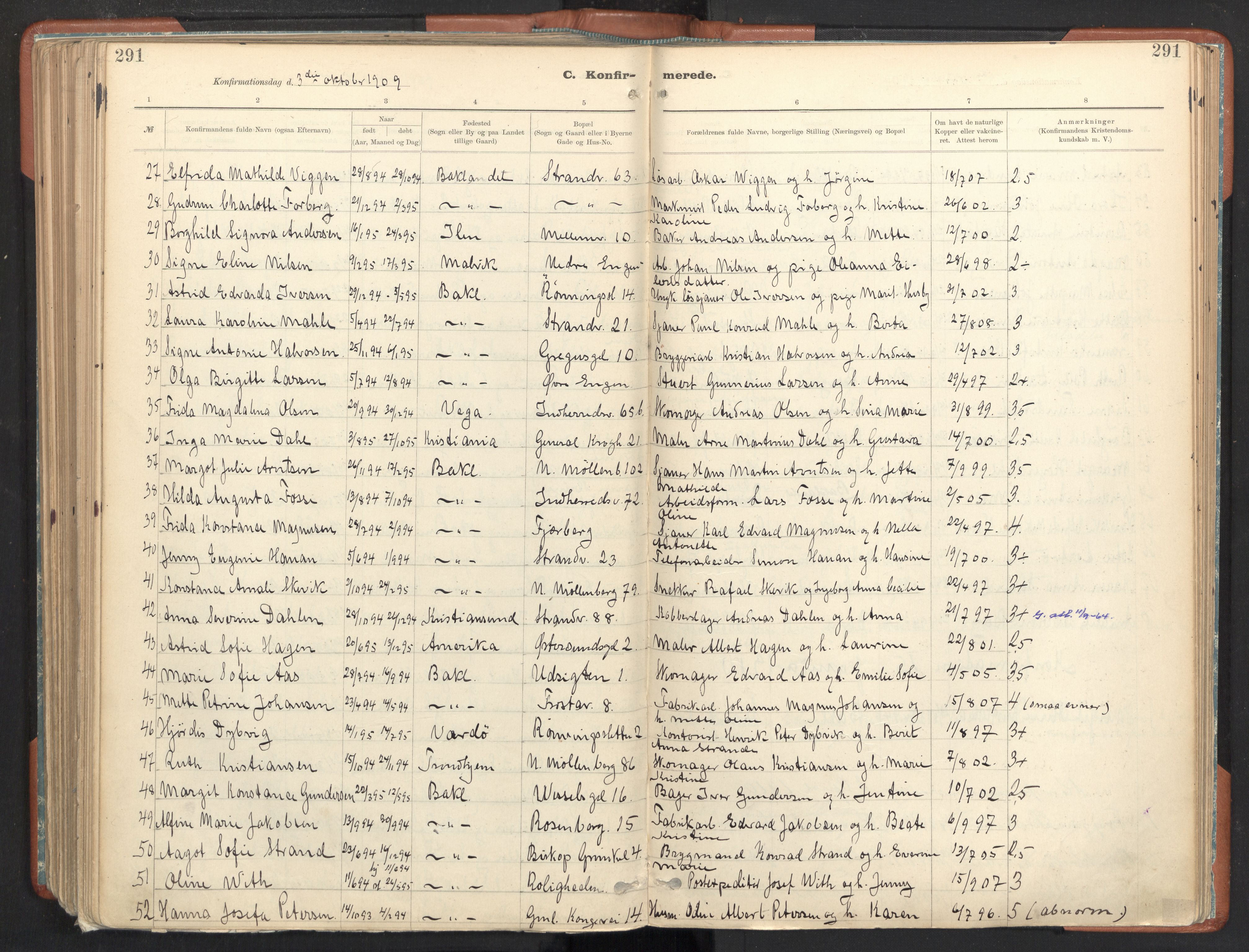 Ministerialprotokoller, klokkerbøker og fødselsregistre - Sør-Trøndelag, SAT/A-1456/605/L0243: Parish register (official) no. 605A05, 1908-1923, p. 291