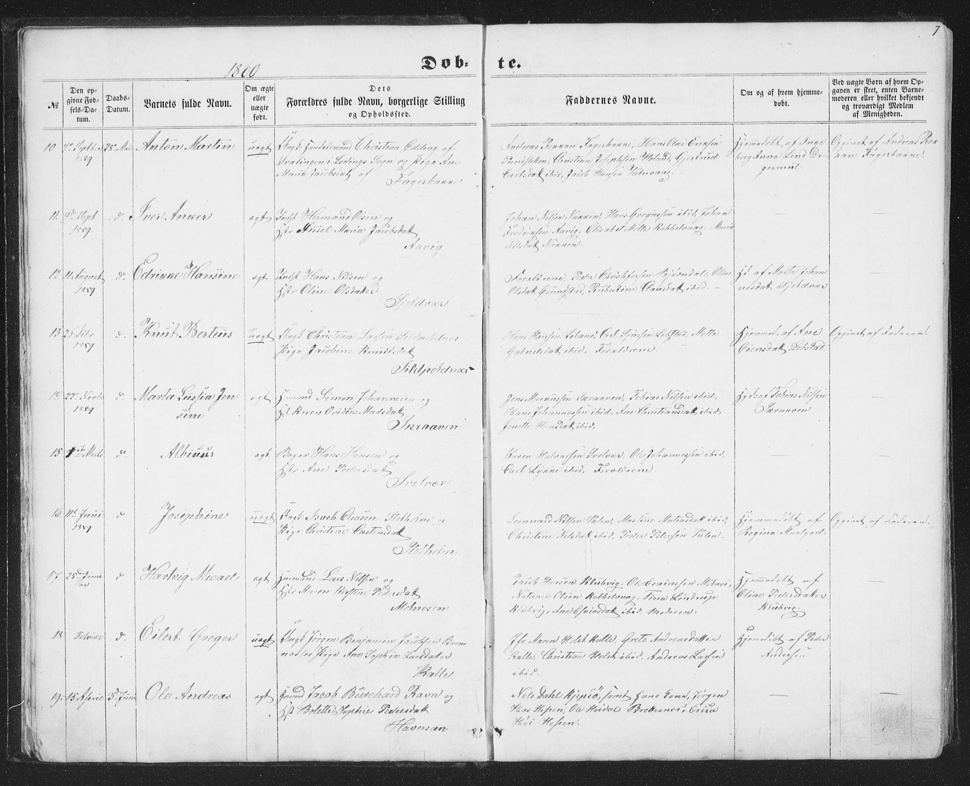 Ministerialprotokoller, klokkerbøker og fødselsregistre - Nordland, SAT/A-1459/874/L1073: Parish register (copy) no. 874C02, 1860-1870, p. 7