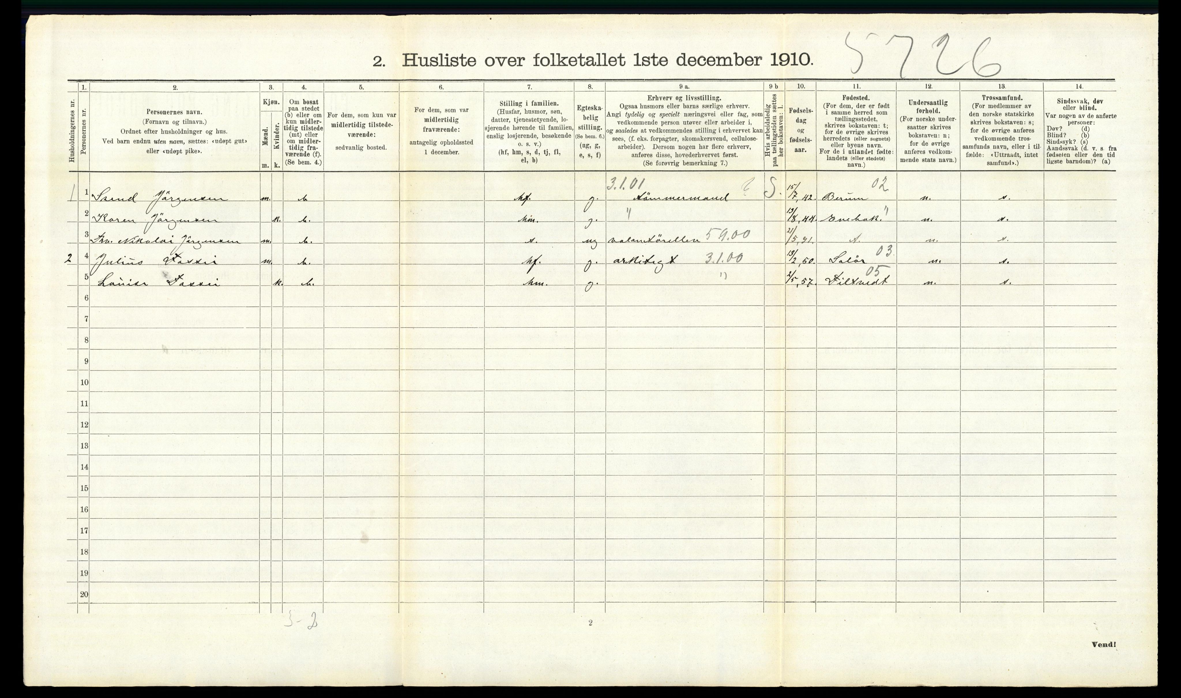 RA, 1910 census for Aker, 1910, p. 4660