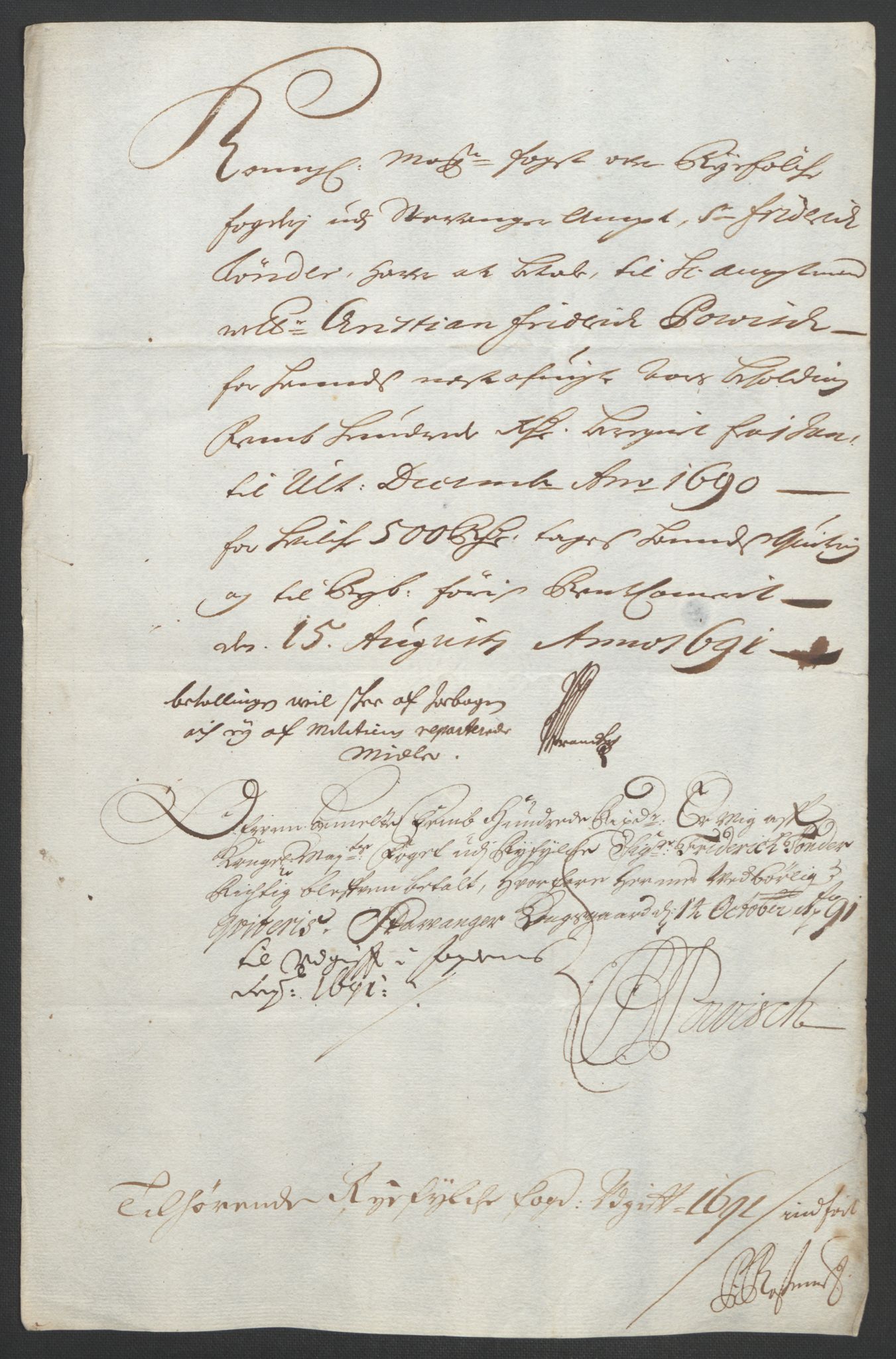 Rentekammeret inntil 1814, Reviderte regnskaper, Fogderegnskap, RA/EA-4092/R47/L2856: Fogderegnskap Ryfylke, 1689-1693, p. 384