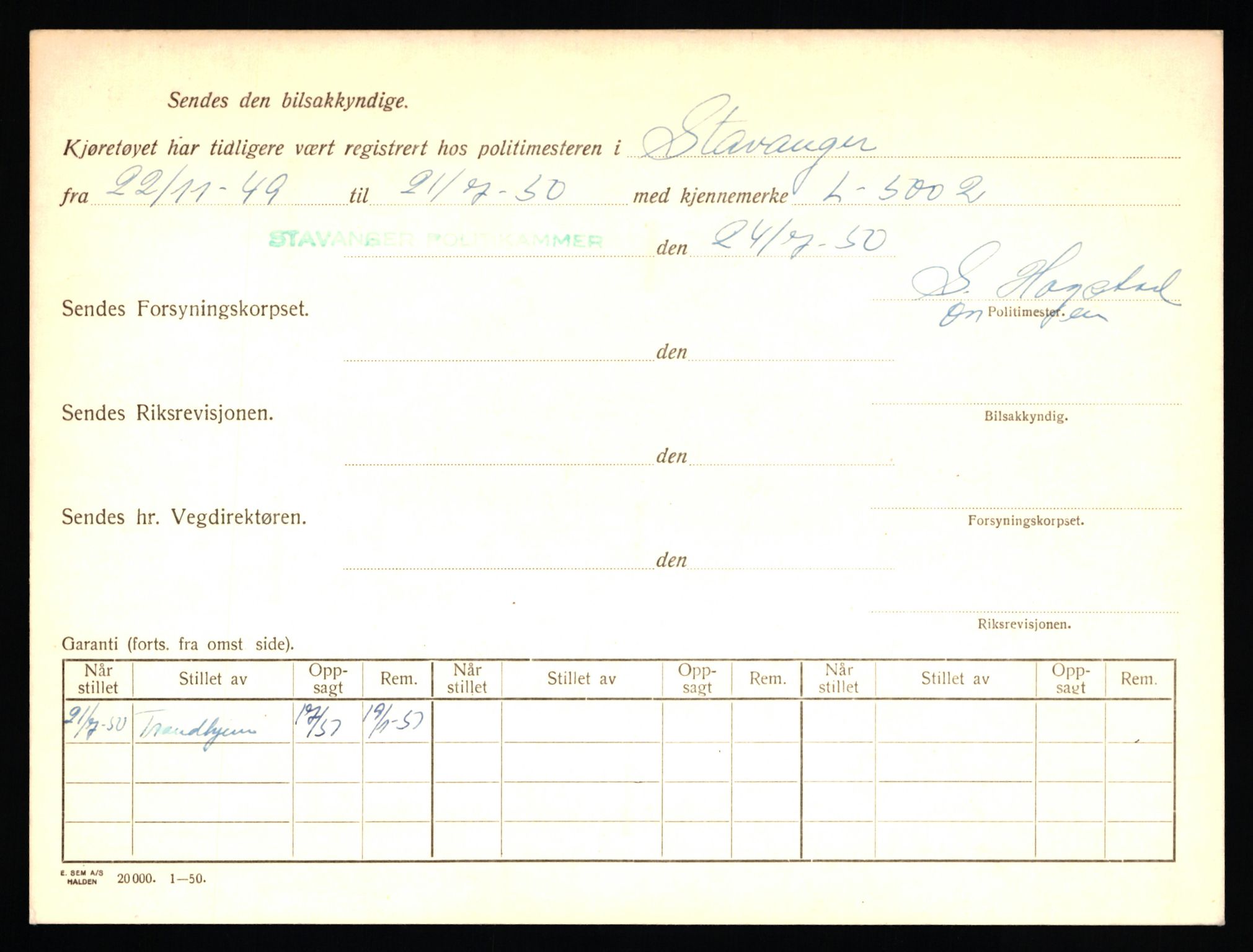 Stavanger trafikkstasjon, AV/SAST-A-101942/0/F/L0011: L-3700 - L-4199, 1930-1971, p. 266
