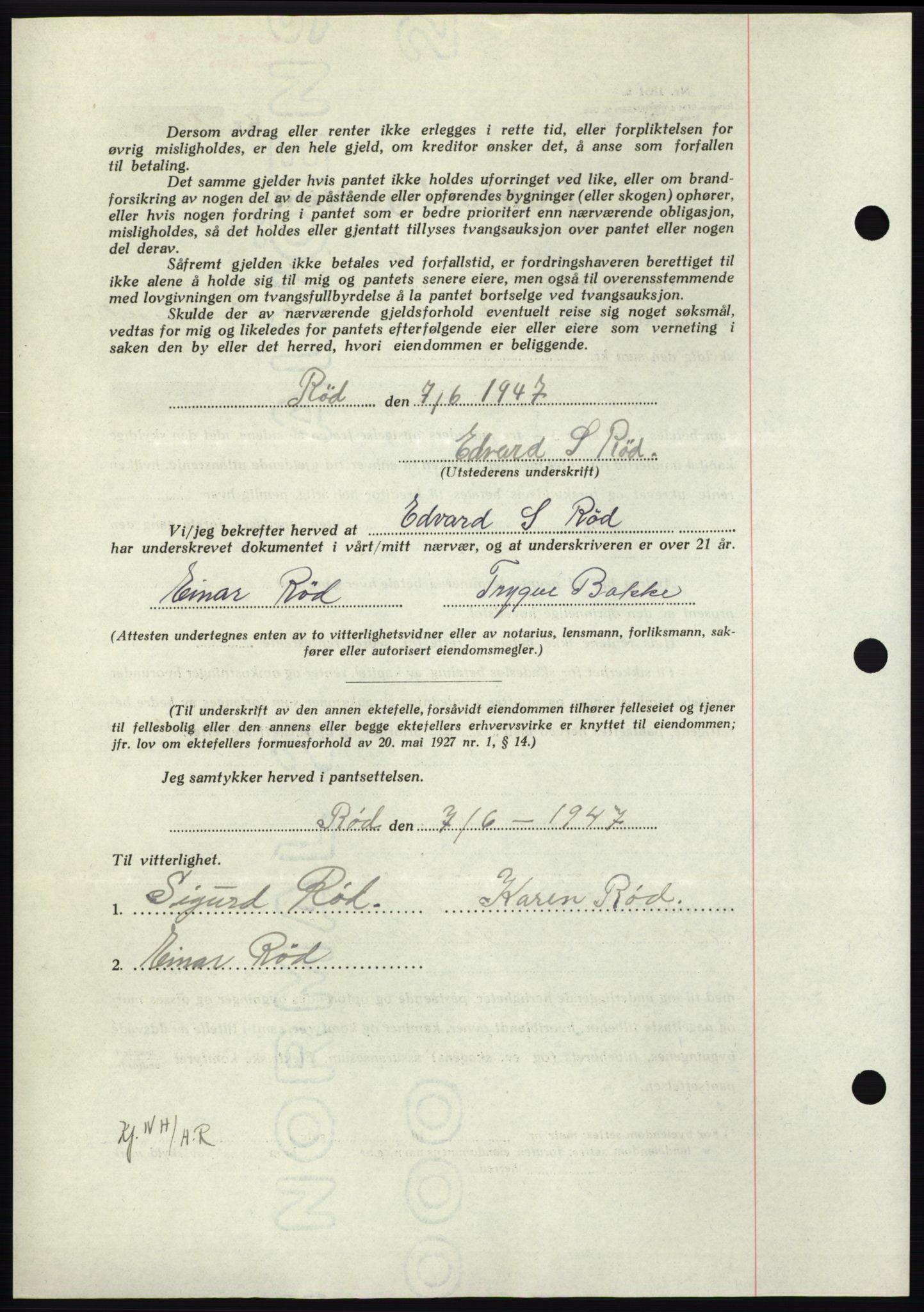 Nordmøre sorenskriveri, AV/SAT-A-4132/1/2/2Ca: Mortgage book no. B96, 1947-1947, Diary no: : 1246/1947