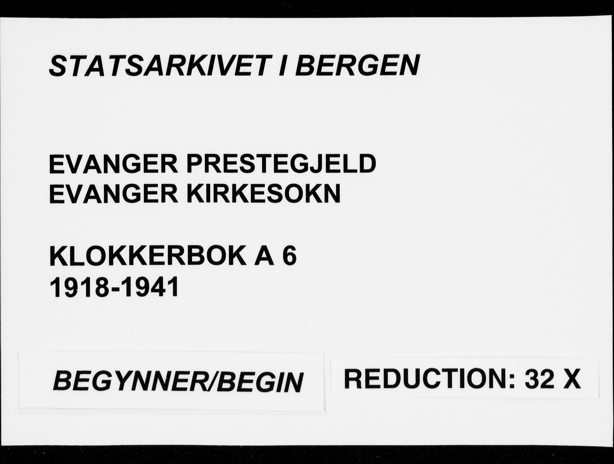 Evanger sokneprestembete, SAB/A-99924: Parish register (copy) no. A 6, 1918-1941