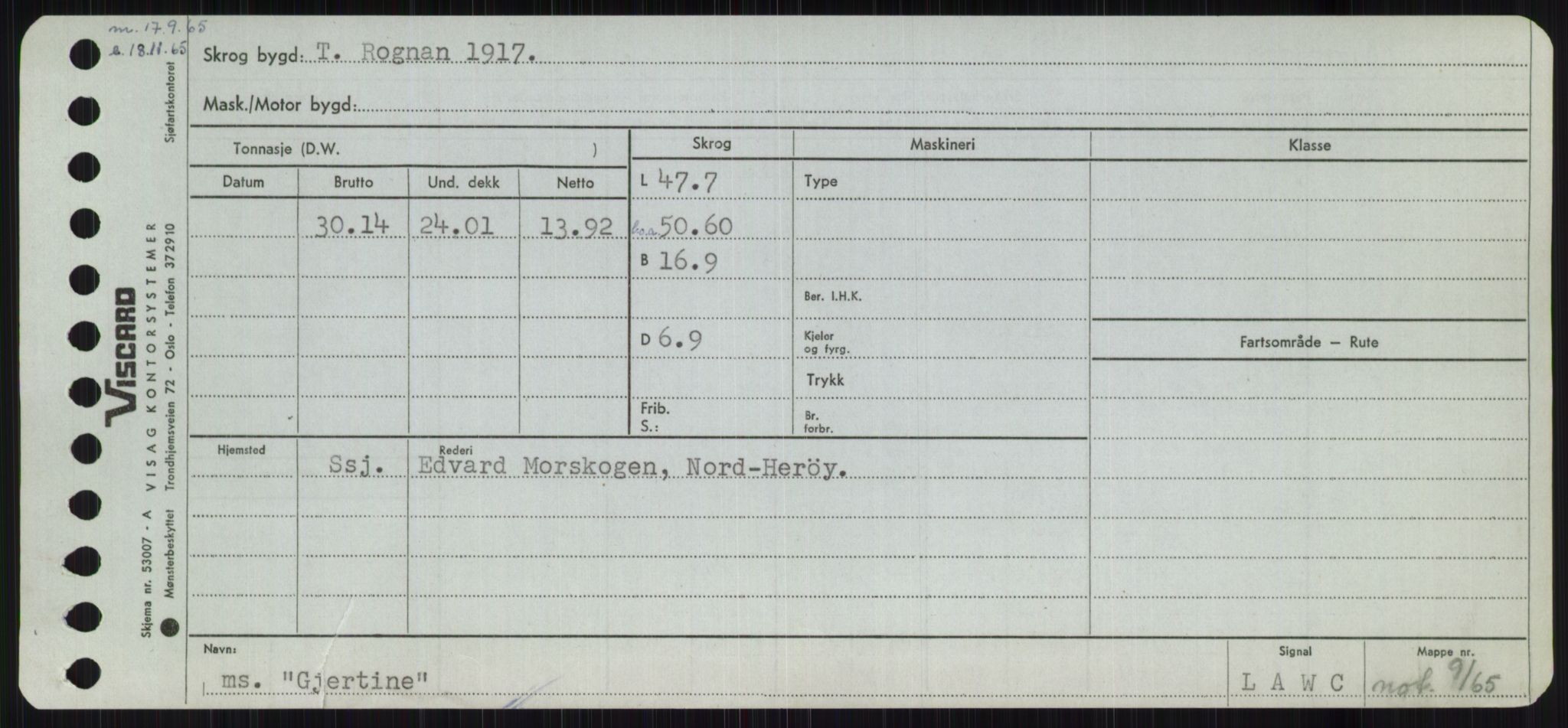 Sjøfartsdirektoratet med forløpere, Skipsmålingen, RA/S-1627/H/Ha/L0002/0002: Fartøy, Eik-Hill / Fartøy, G-Hill, p. 153