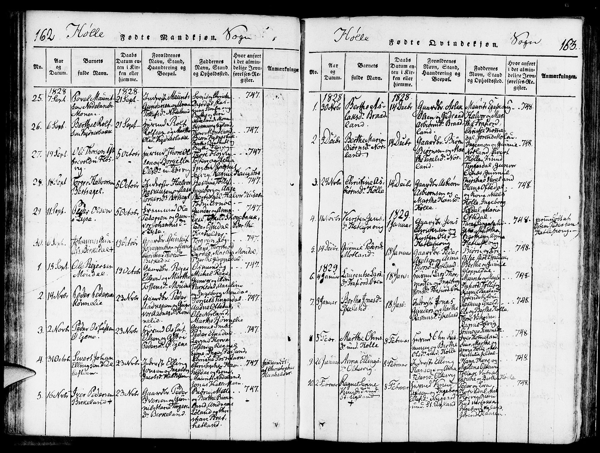 Strand sokneprestkontor, SAST/A-101828/H/Ha/Haa/L0004: Parish register (official) no. A 4 /2, 1816-1833, p. 162-163
