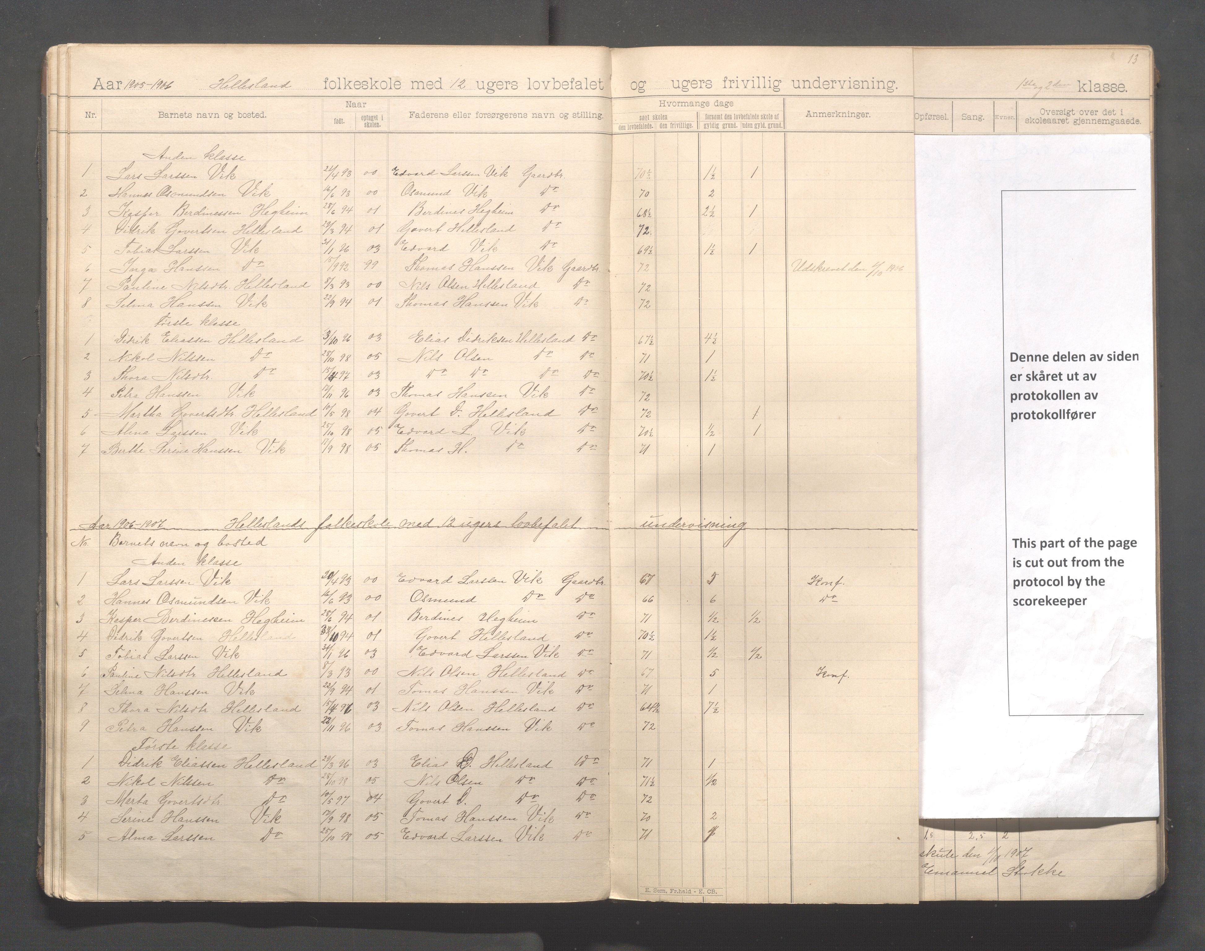 Skudenes kommune - Dale - Hillesland - Snørteland skolekretser, IKAR/A-306/H/L0004: Dale - Hillesland - Snørteland, 1893-1915, p. 27