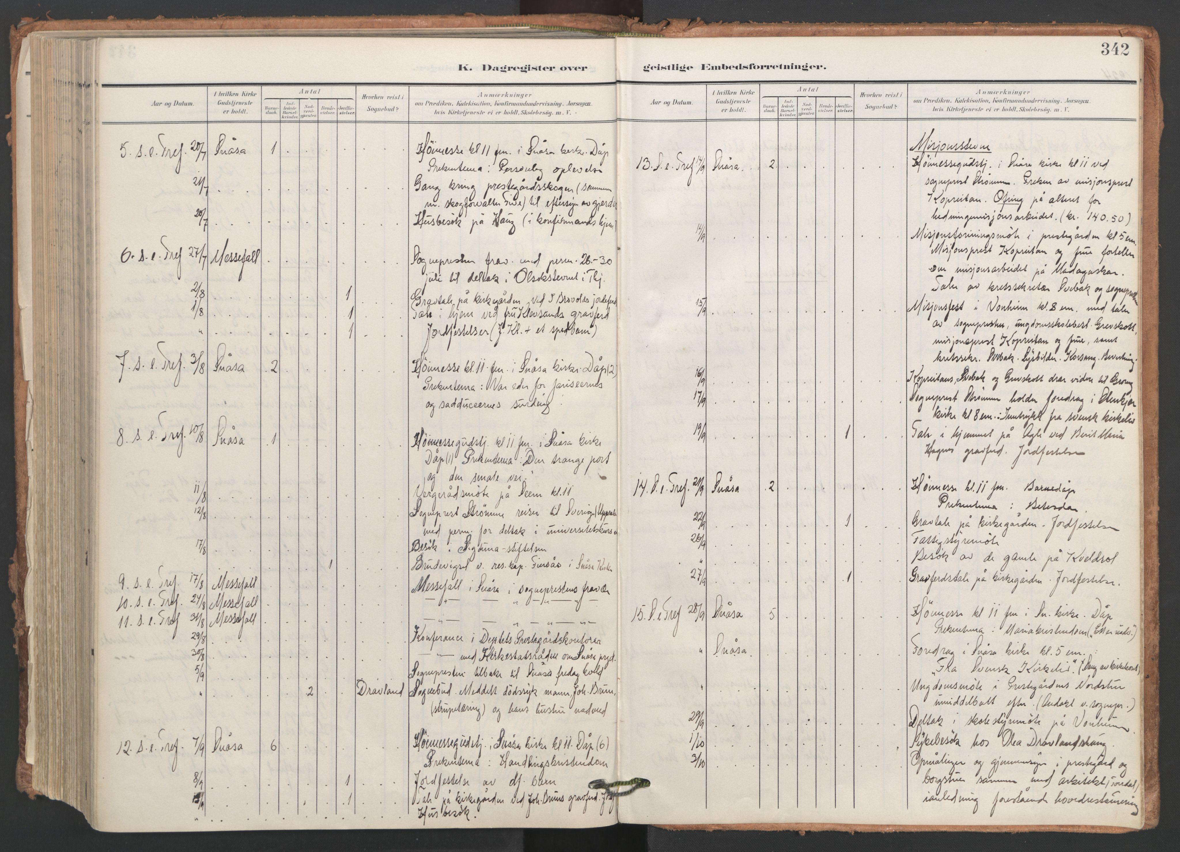 Ministerialprotokoller, klokkerbøker og fødselsregistre - Nord-Trøndelag, AV/SAT-A-1458/749/L0477: Parish register (official) no. 749A11, 1902-1927, p. 342