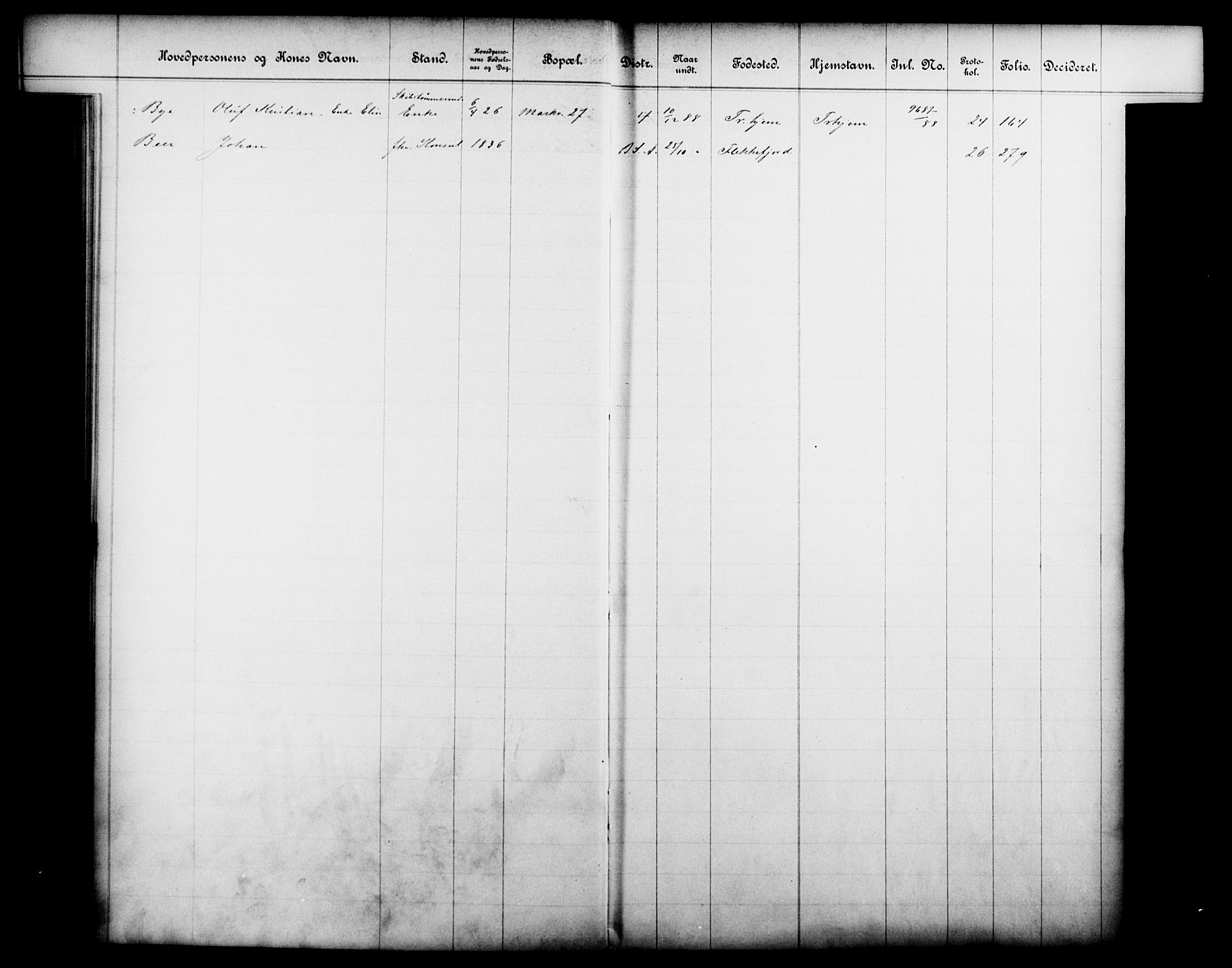 Fattigvesenet, OBA/A-20045/Fb/L0008: Hjemstavnsregister, 1888, p. 26