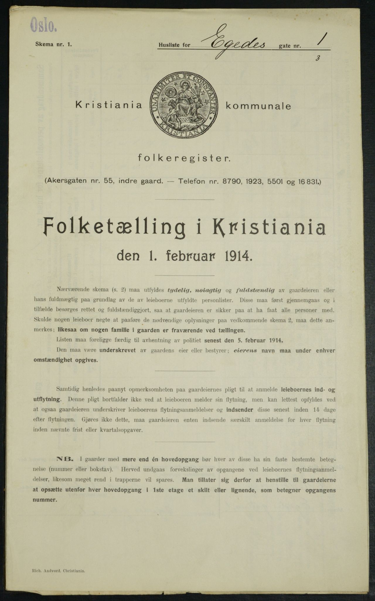 OBA, Municipal Census 1914 for Kristiania, 1914, p. 18910