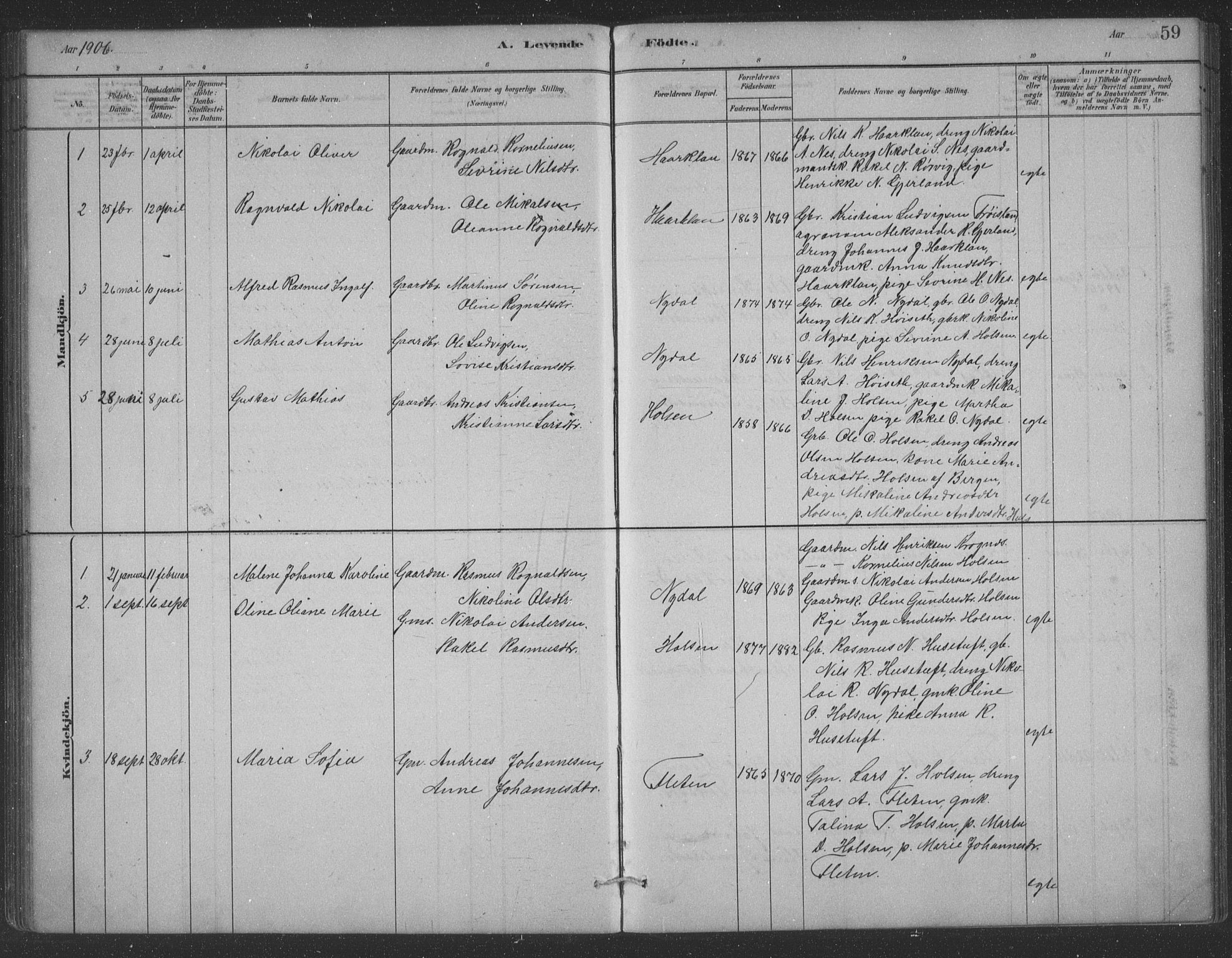 Førde sokneprestembete, AV/SAB-A-79901/H/Hab/Habc/L0002: Parish register (copy) no. C 2, 1881-1911, p. 59