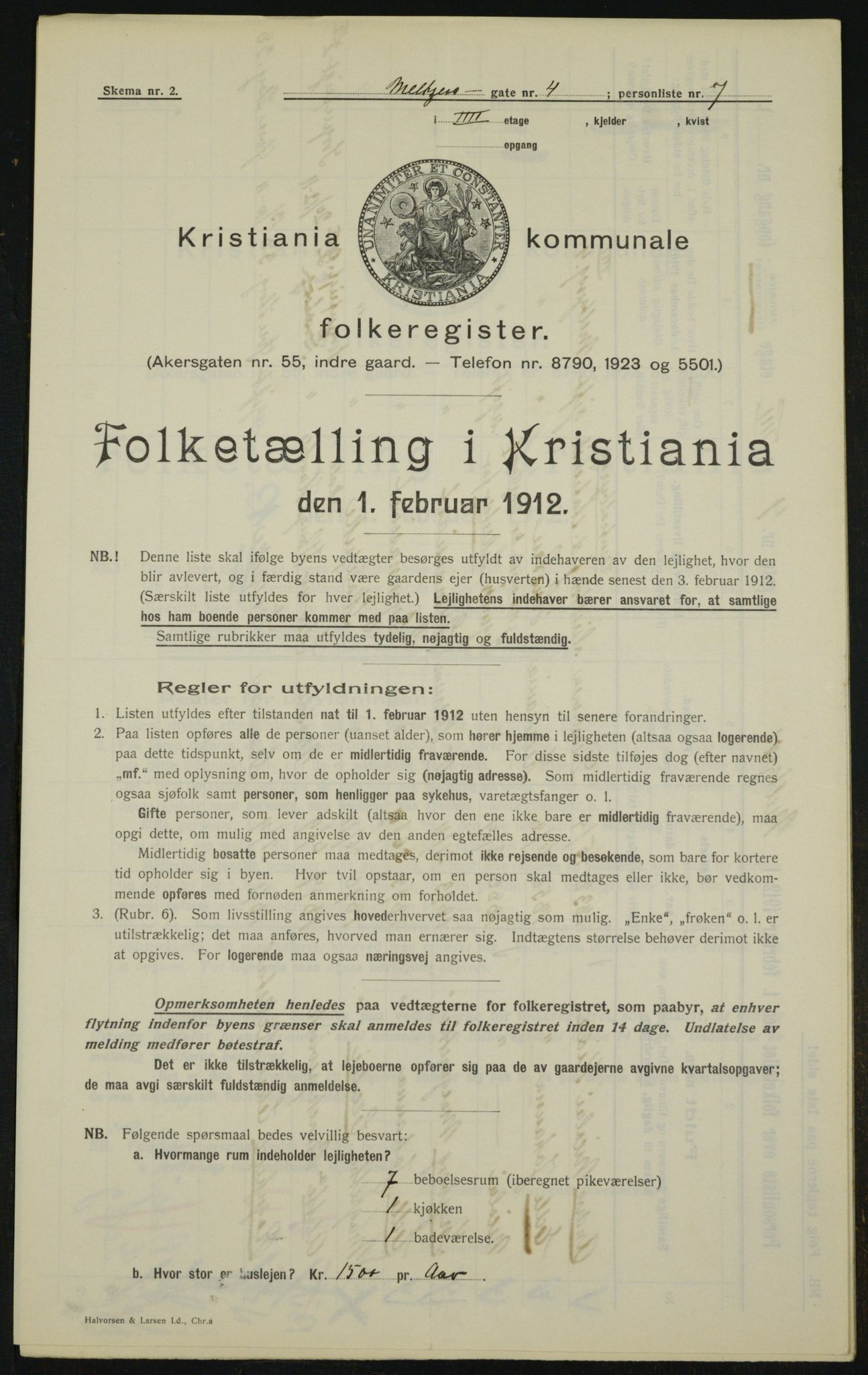 OBA, Municipal Census 1912 for Kristiania, 1912, p. 65683