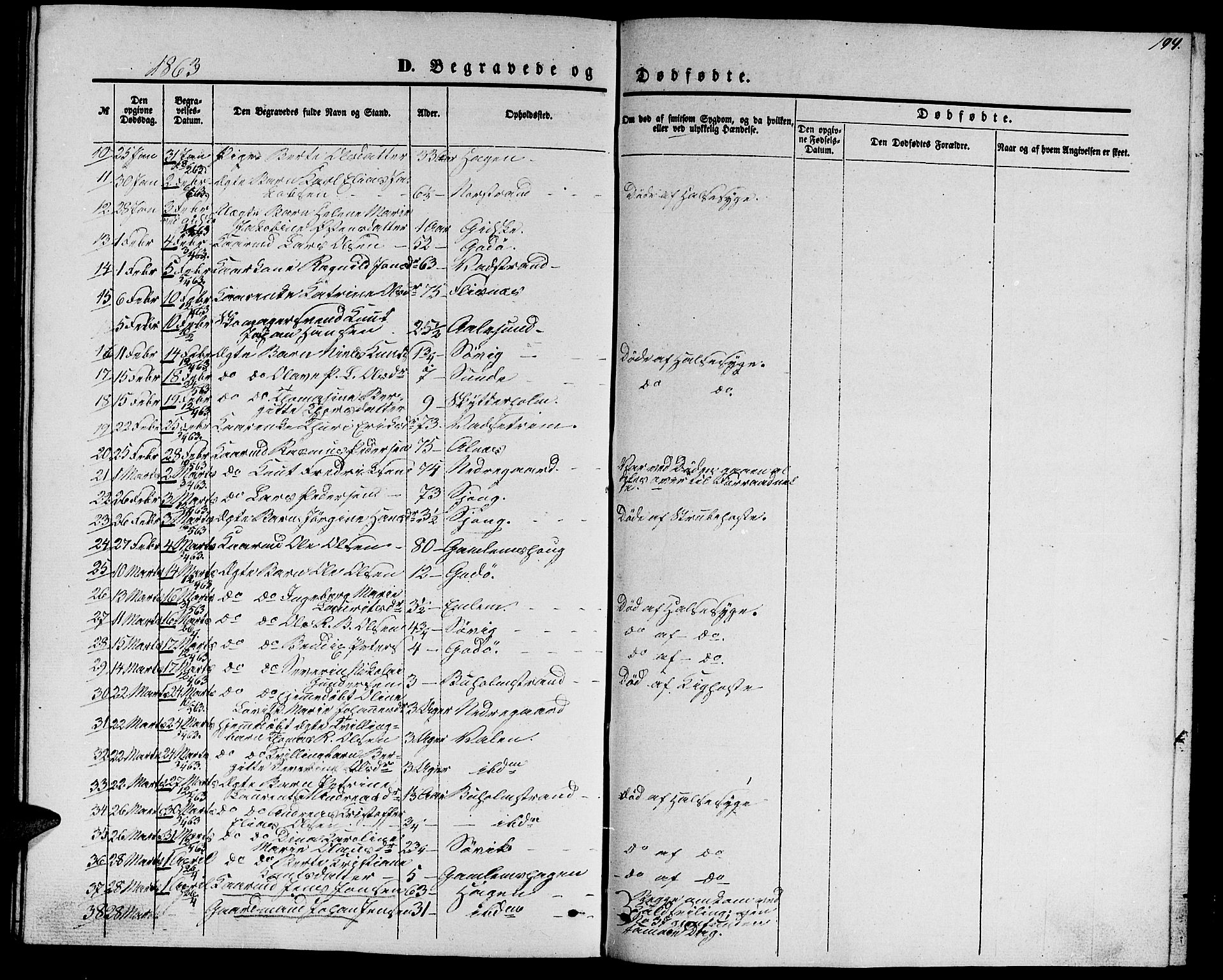 Ministerialprotokoller, klokkerbøker og fødselsregistre - Møre og Romsdal, AV/SAT-A-1454/528/L0427: Parish register (copy) no. 528C08, 1855-1864, p. 194