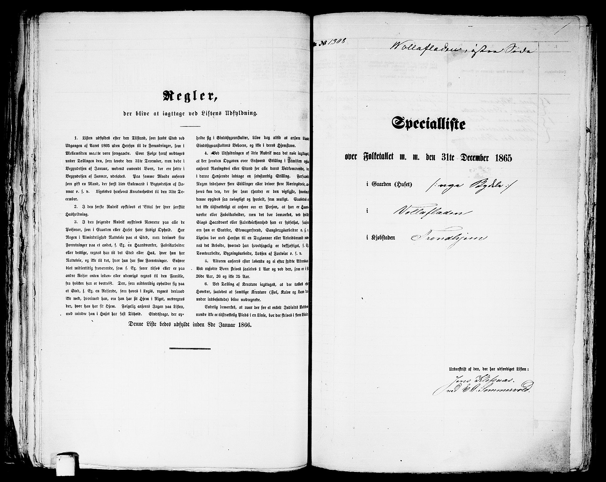 RA, 1865 census for Trondheim, 1865, p. 2715