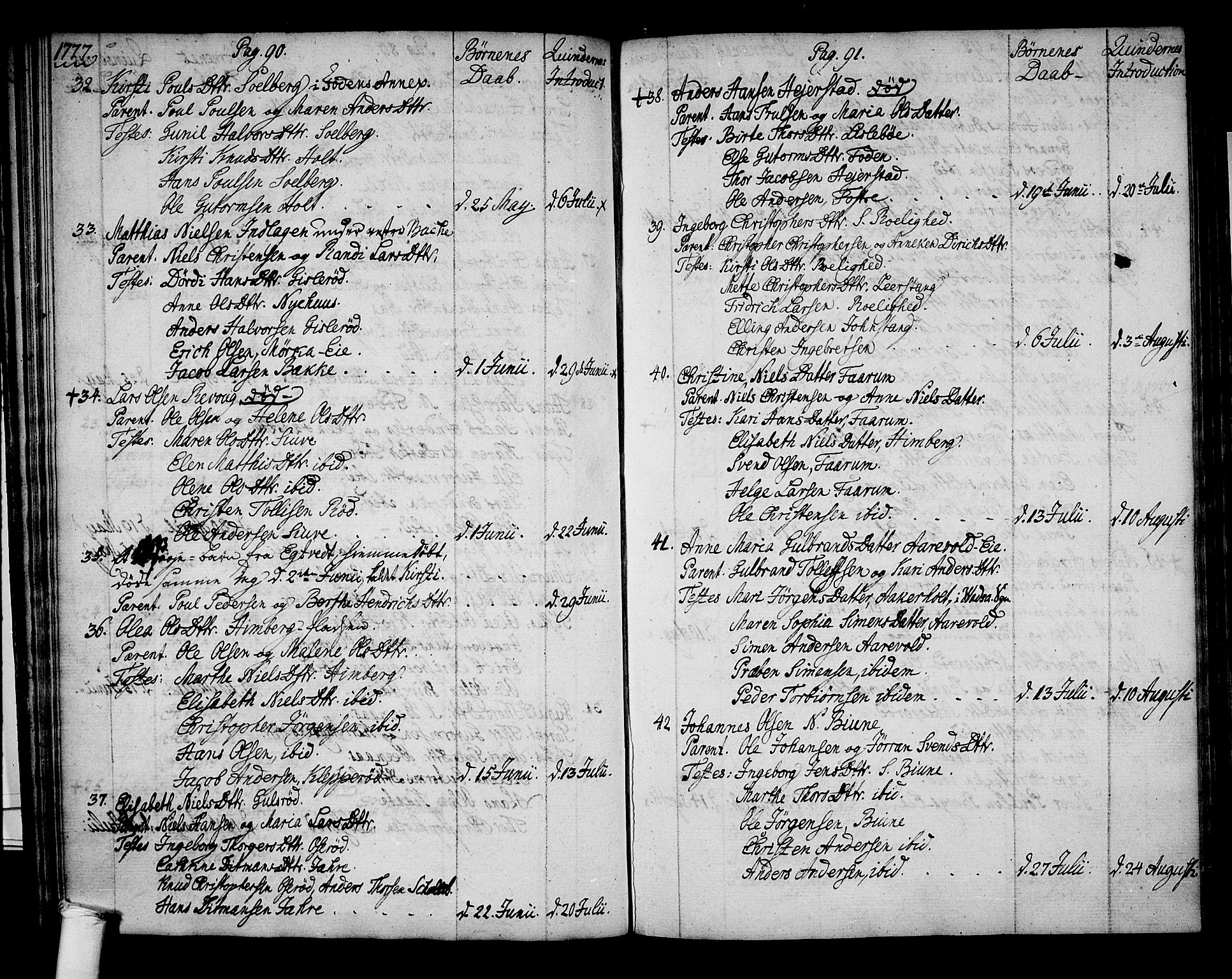 Ramnes kirkebøker, AV/SAKO-A-314/F/Fa/L0002: Parish register (official) no. I 2, 1773-1790, p. 90-91