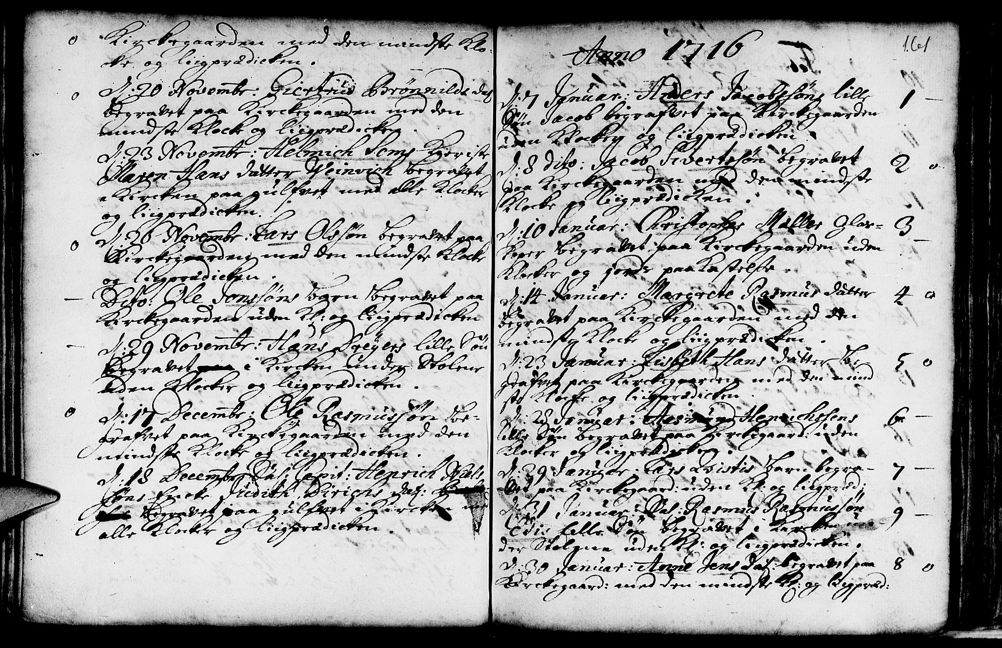 Nykirken Sokneprestembete, SAB/A-77101/H/Haa/L0009: Parish register (official) no. A 9, 1689-1759, p. 161