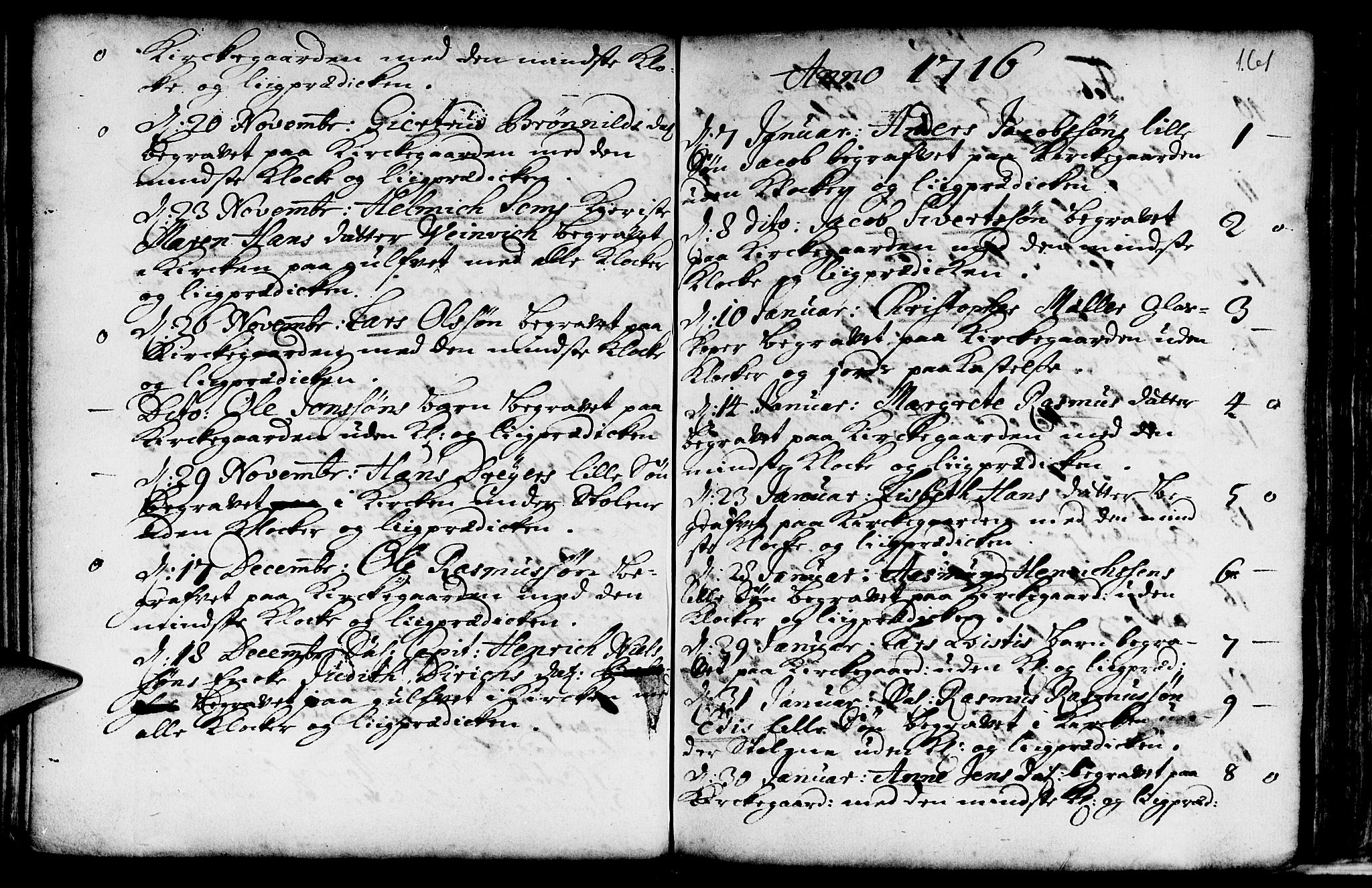 Nykirken Sokneprestembete, AV/SAB-A-77101/H/Haa/L0009: Parish register (official) no. A 9, 1689-1759, p. 161