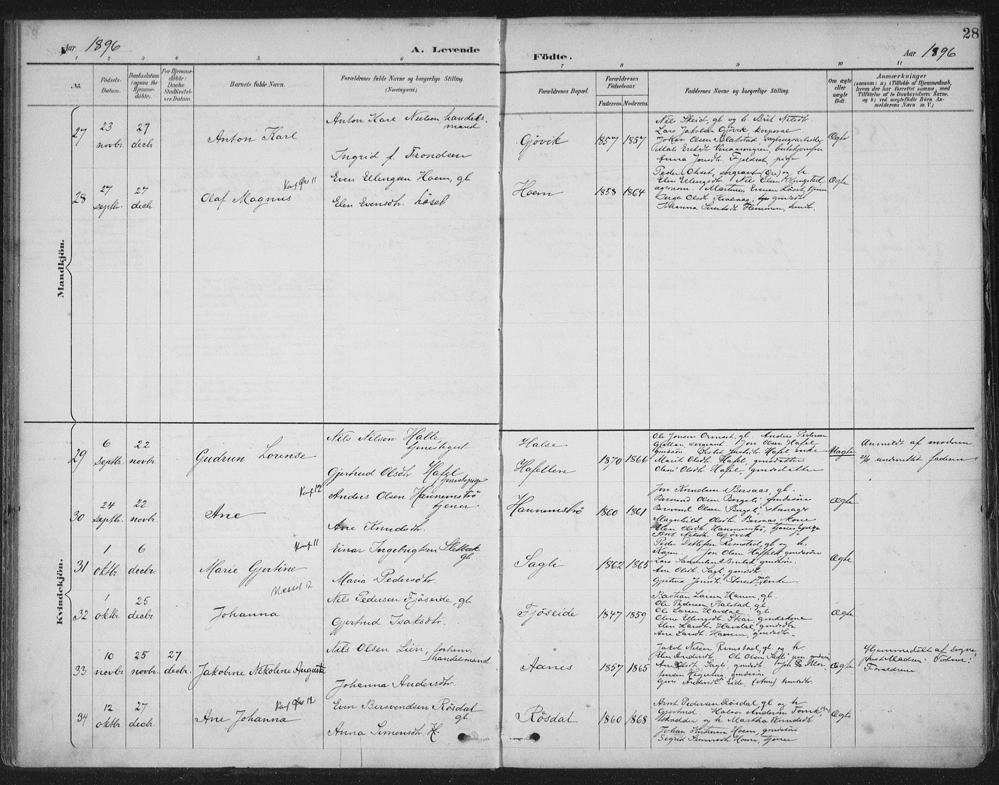 Ministerialprotokoller, klokkerbøker og fødselsregistre - Møre og Romsdal, AV/SAT-A-1454/586/L0988: Parish register (official) no. 586A14, 1893-1905, p. 28