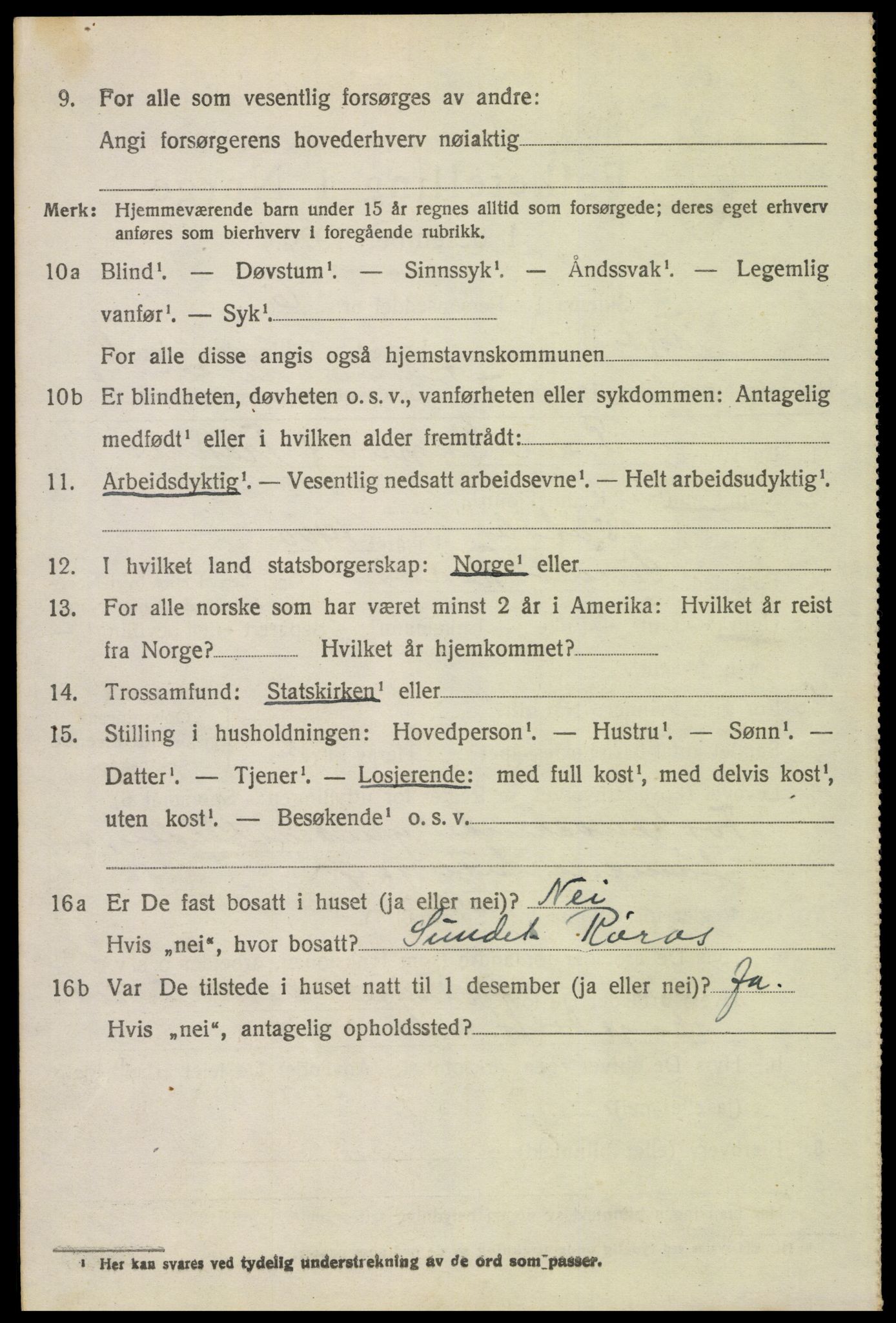 SAH, 1920 census for Trysil, 1920, p. 7046