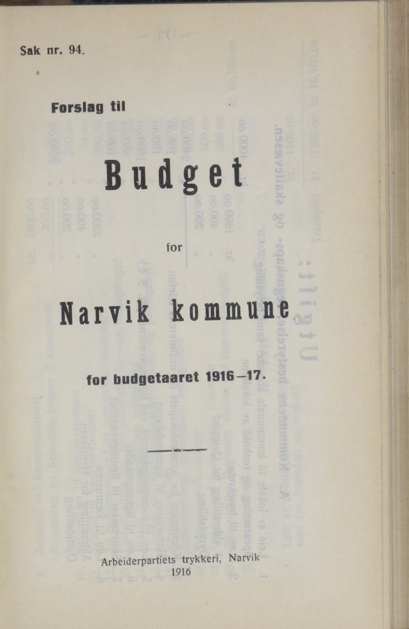 Narvik kommune. Formannskap , AIN/K-18050.150/A/Ab/L0006: Møtebok, 1916