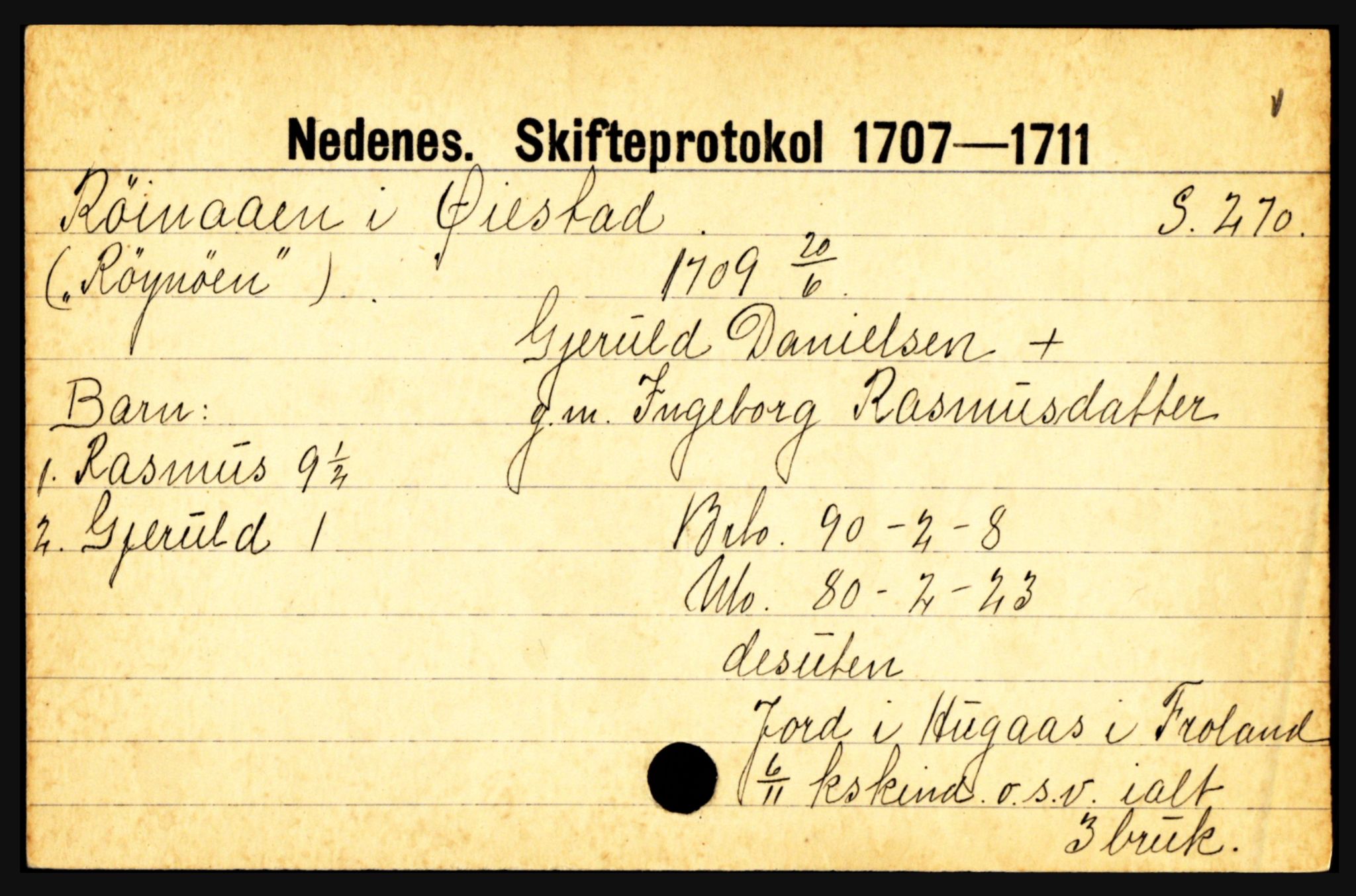 Nedenes sorenskriveri før 1824, AV/SAK-1221-0007/H, p. 24927