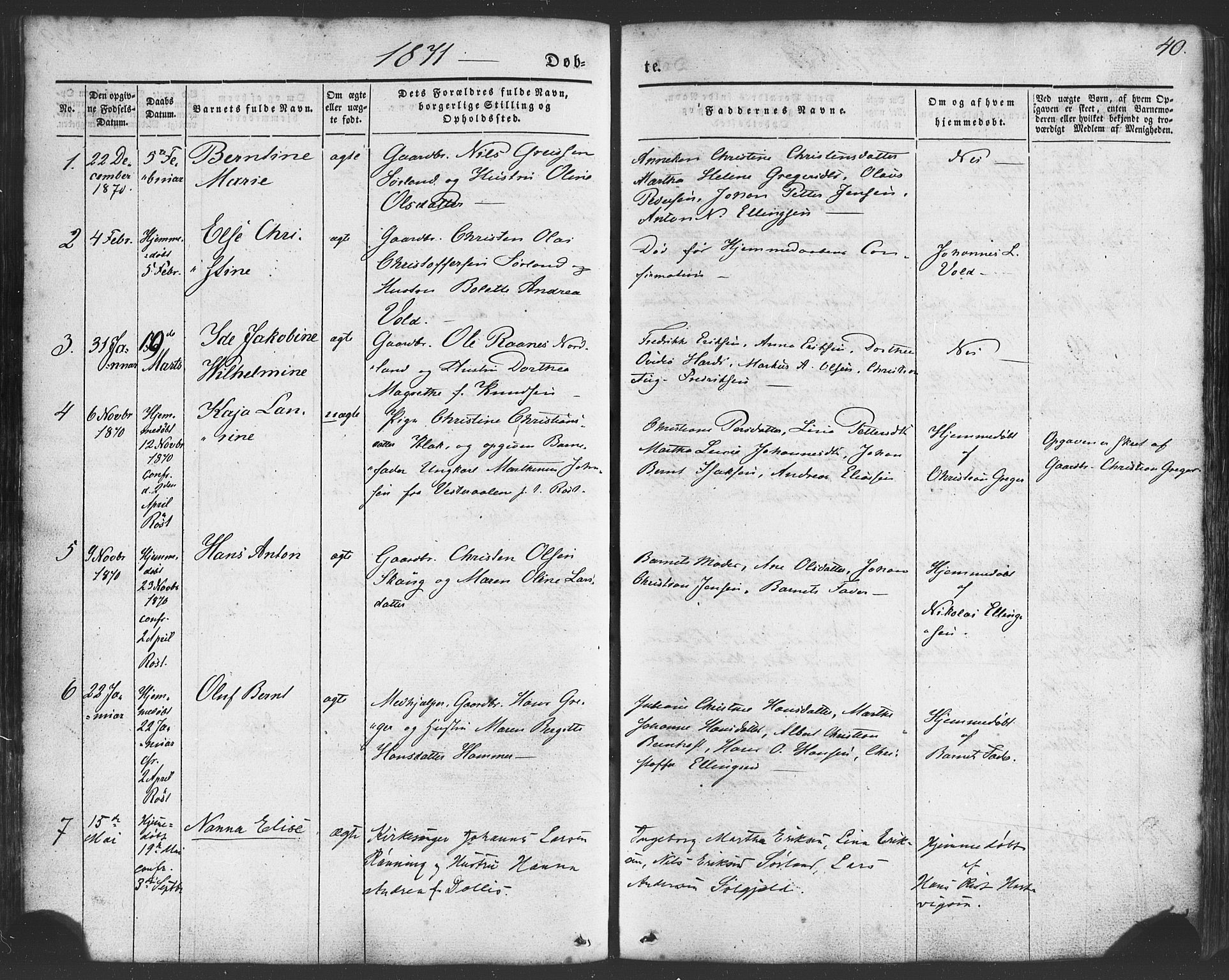 Ministerialprotokoller, klokkerbøker og fødselsregistre - Nordland, SAT/A-1459/807/L0121: Parish register (official) no. 807A04, 1846-1879, p. 40