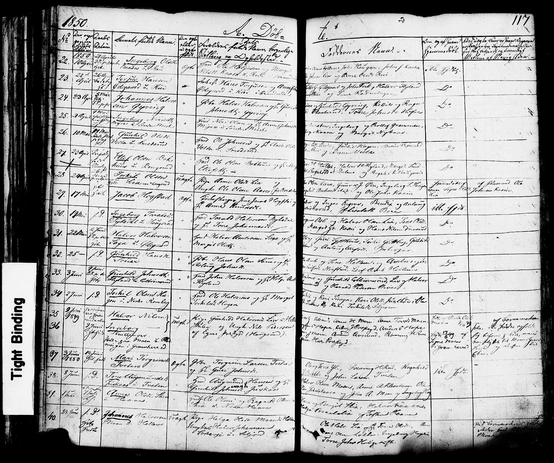 Heddal kirkebøker, AV/SAKO-A-268/F/Fa/L0006: Parish register (official) no. I 6, 1837-1854, p. 117