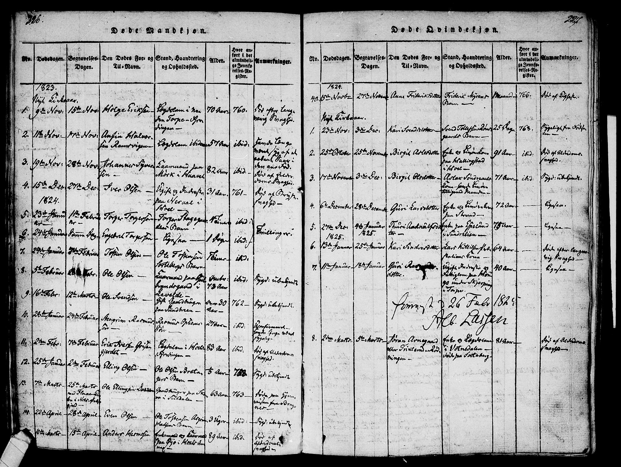 Ål kirkebøker, AV/SAKO-A-249/F/Fa/L0004: Parish register (official) no. I 4, 1815-1825, p. 226-227