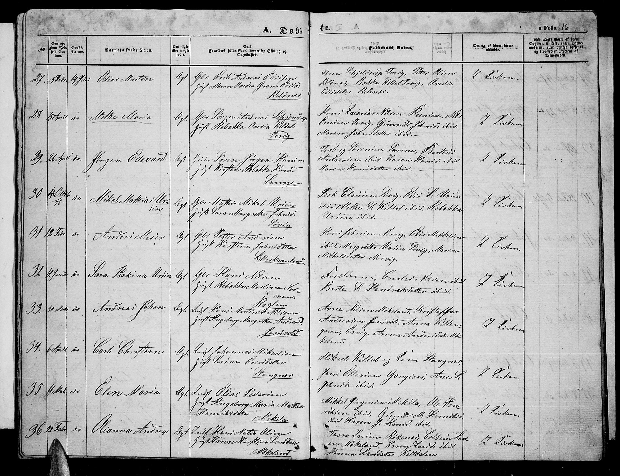 Trondenes sokneprestkontor, SATØ/S-1319/H/Hb/L0007klokker: Parish register (copy) no. 7, 1855-1862, p. 16