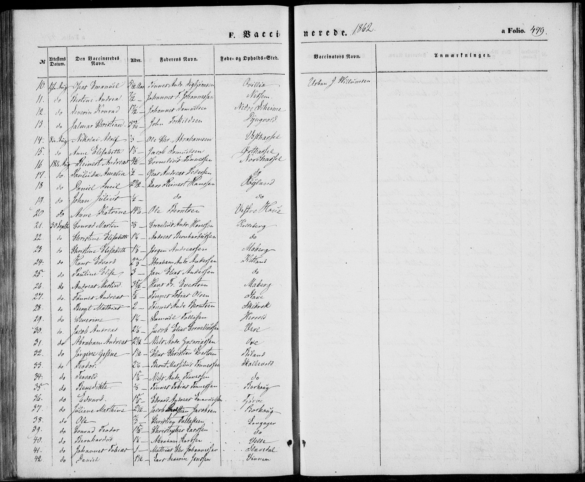 Lista sokneprestkontor, AV/SAK-1111-0027/F/Fb/L0002: Parish register (copy) no. B 2, 1847-1862, p. 479