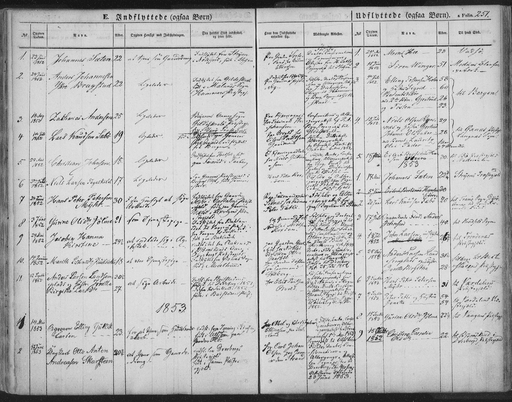 Ministerialprotokoller, klokkerbøker og fødselsregistre - Nordland, SAT/A-1459/895/L1369: Parish register (official) no. 895A04, 1852-1872, p. 251