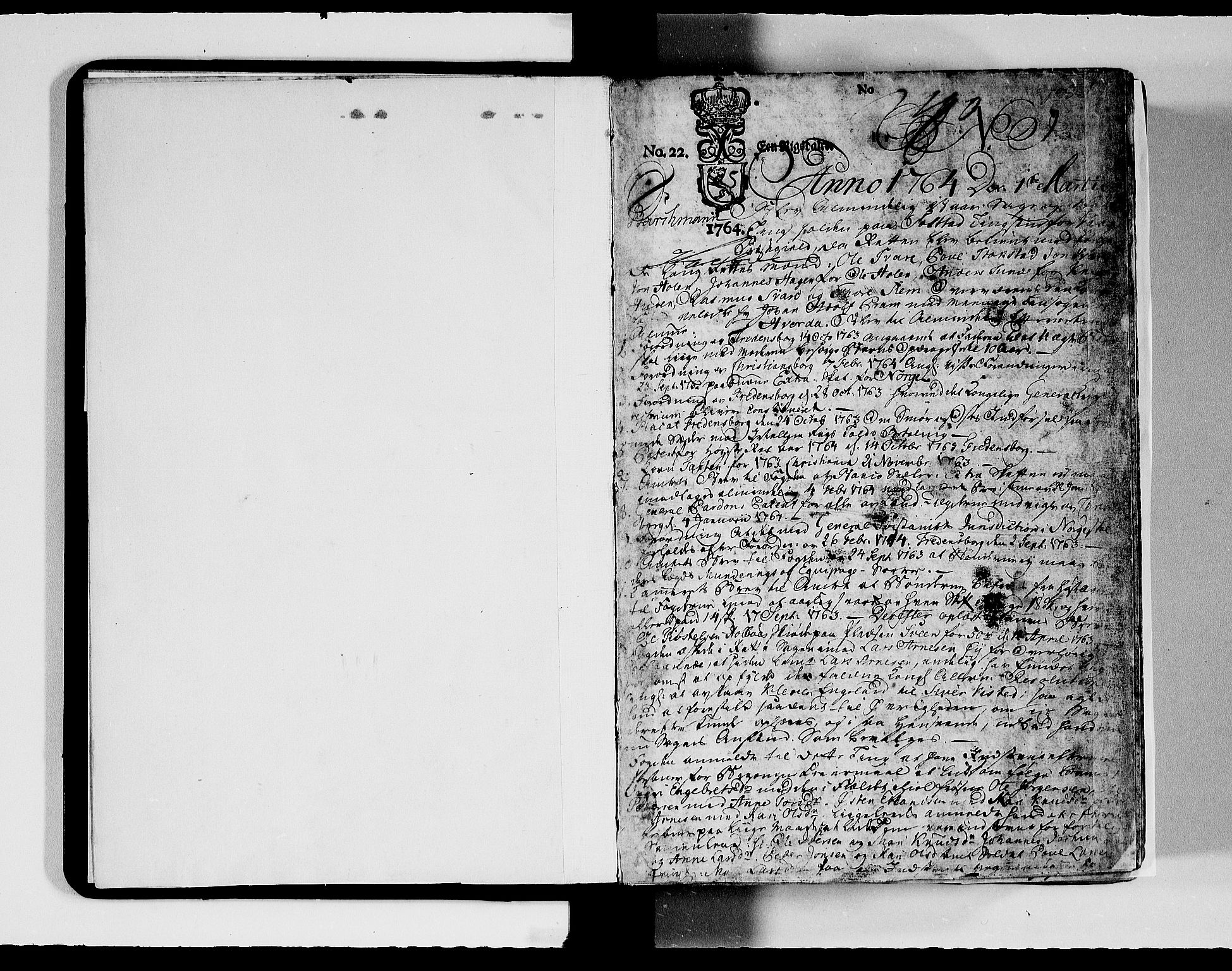 Nord-Gudbrandsdal tingrett, AV/SAH-TING-002/G/Gb/L0009: Tingbok, 1764-1767, p. 0b-1a