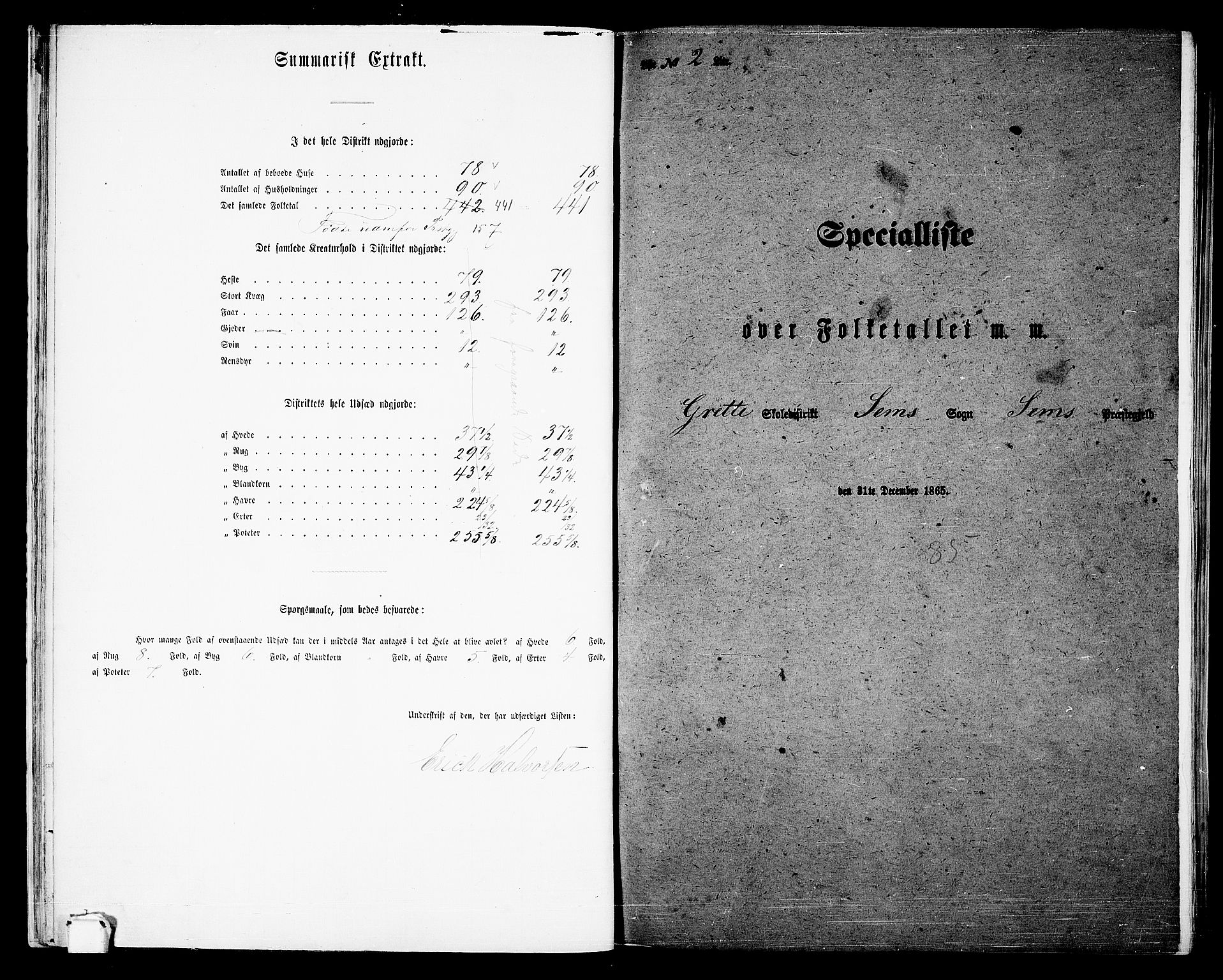 RA, 1865 census for Sem, 1865, p. 28