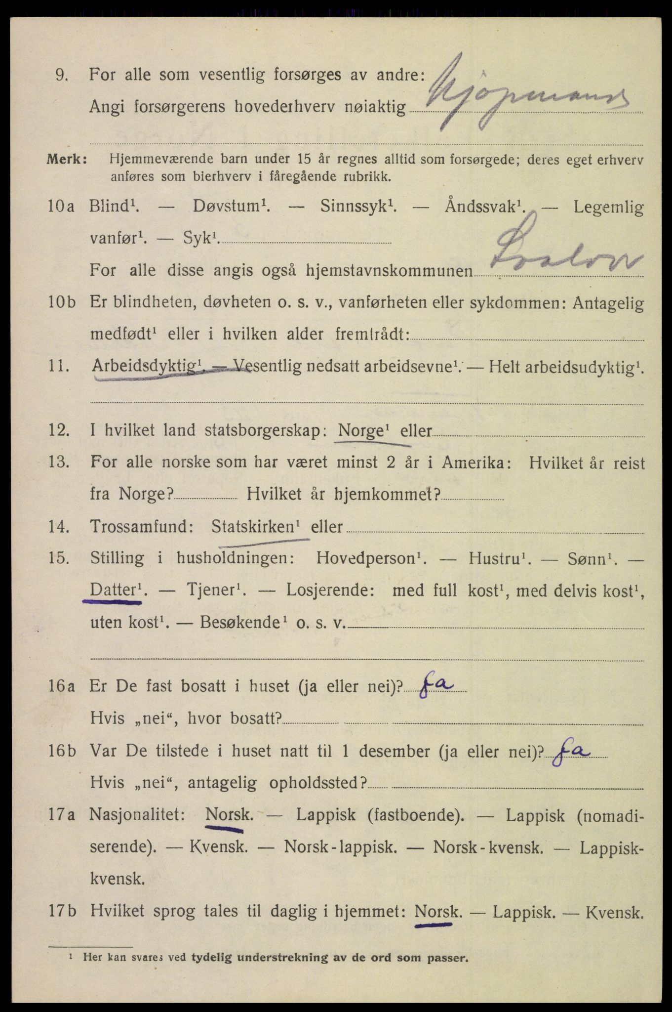 SAT, 1920 census for Svolvær, 1920, p. 2557