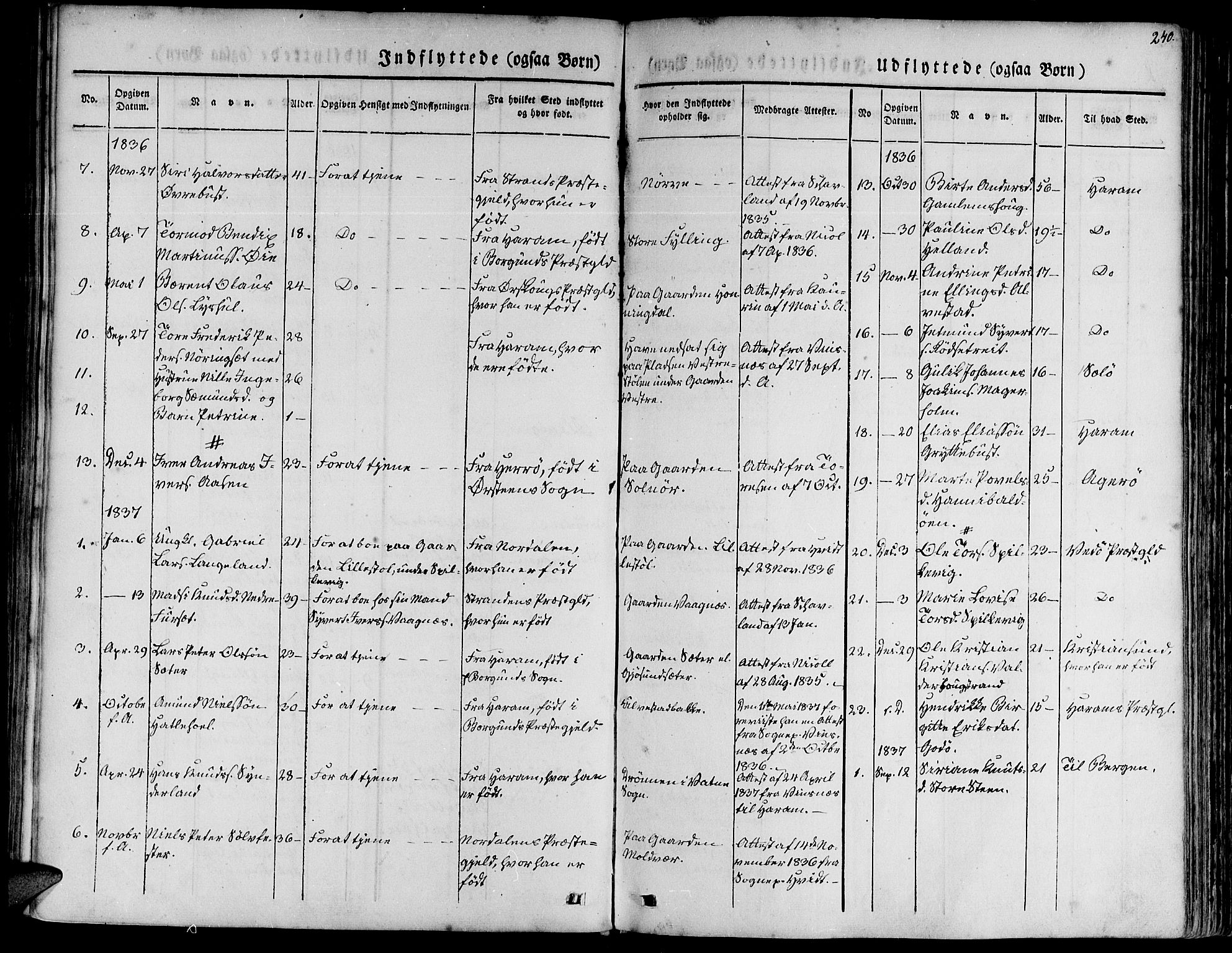 Ministerialprotokoller, klokkerbøker og fødselsregistre - Møre og Romsdal, AV/SAT-A-1454/528/L0395: Parish register (official) no. 528A06, 1828-1839, p. 240