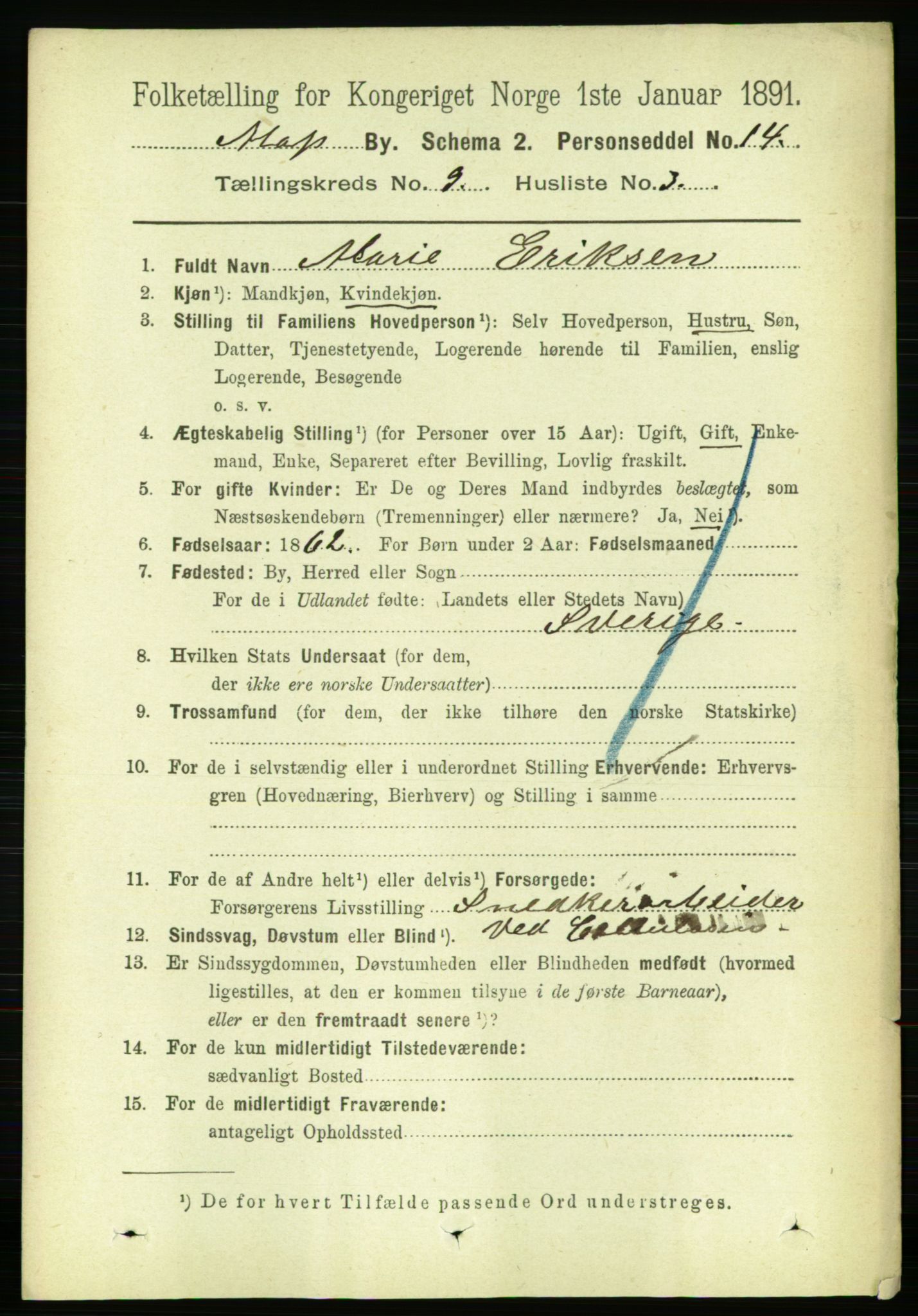 RA, 1891 census for 0104 Moss, 1891, p. 5174