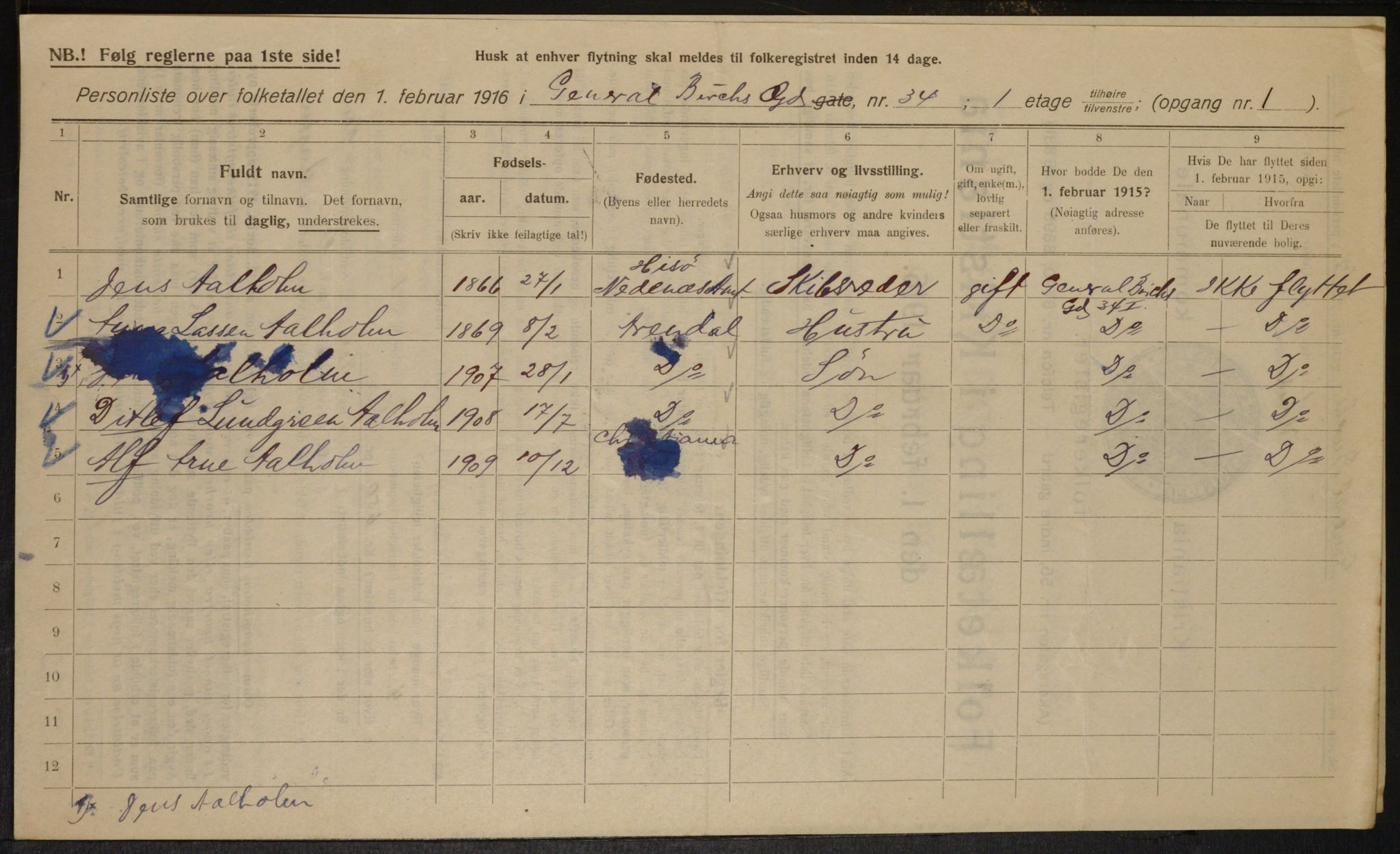 OBA, Municipal Census 1916 for Kristiania, 1916, p. 29744